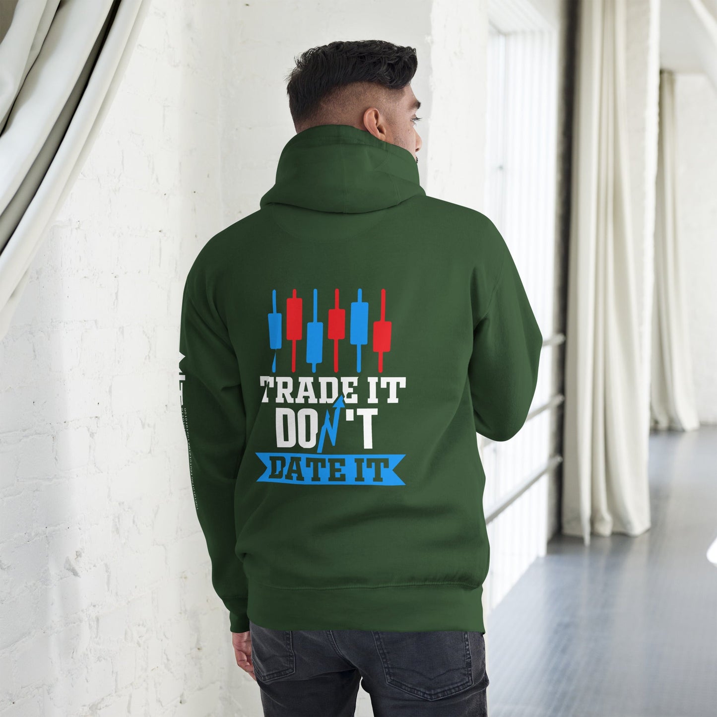 Trade it; Don't Date it - Unisex Hoodie ( Back Print ) by DarkByteGear