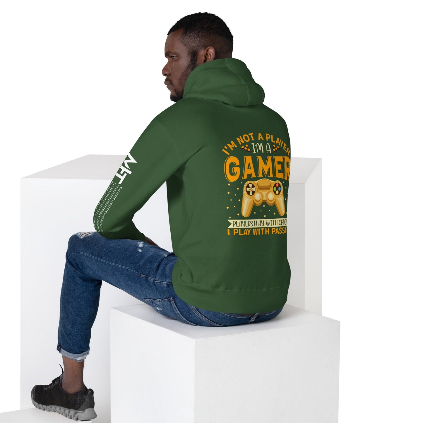 I am not a Player, I am a Gamer; Player plays with Chicks, I play with Passion - Unisex Hoodie ( Back Print ) by DarkByteGear