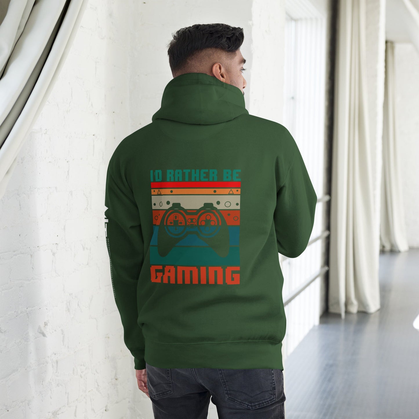 I'd rather be Gaming - Unisex Hoodie ( Back Print ) by DarkByteGear