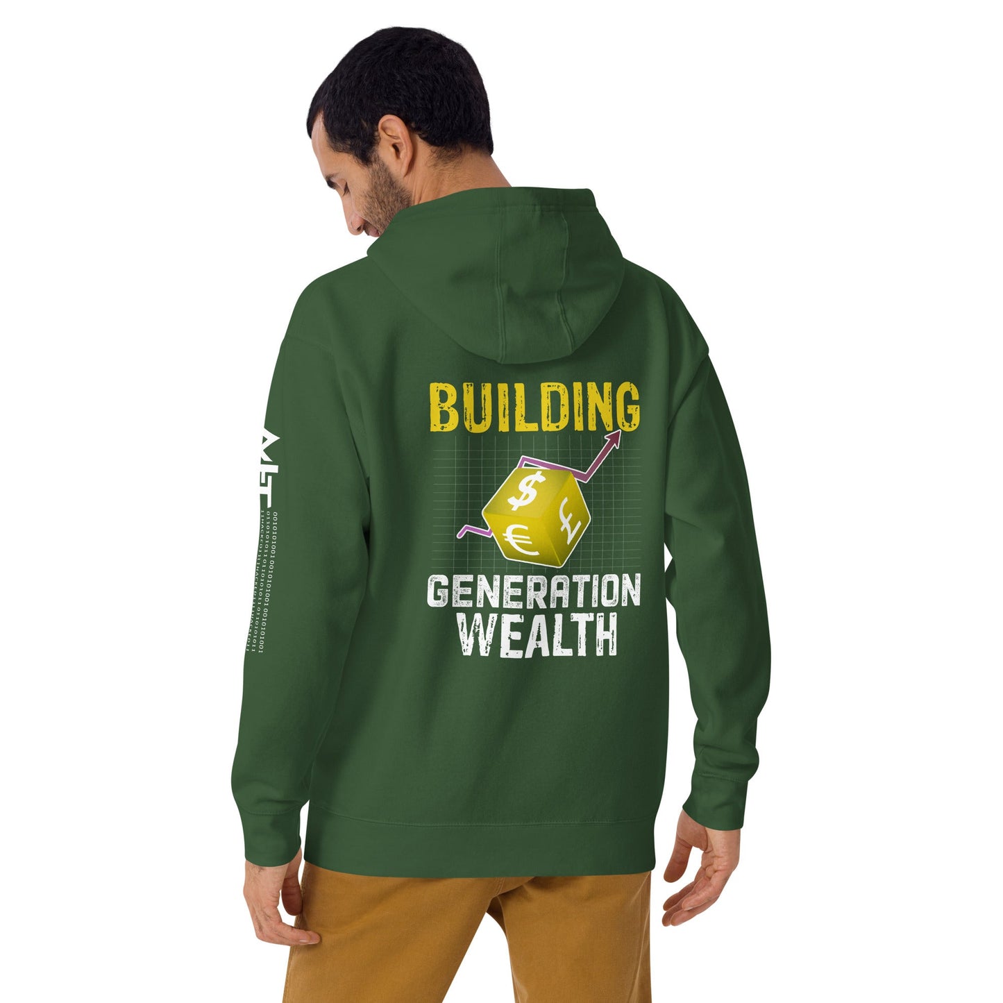 Building Generation Wealth - Unisex Hoodie ( Back Print ) by DarkByteGear