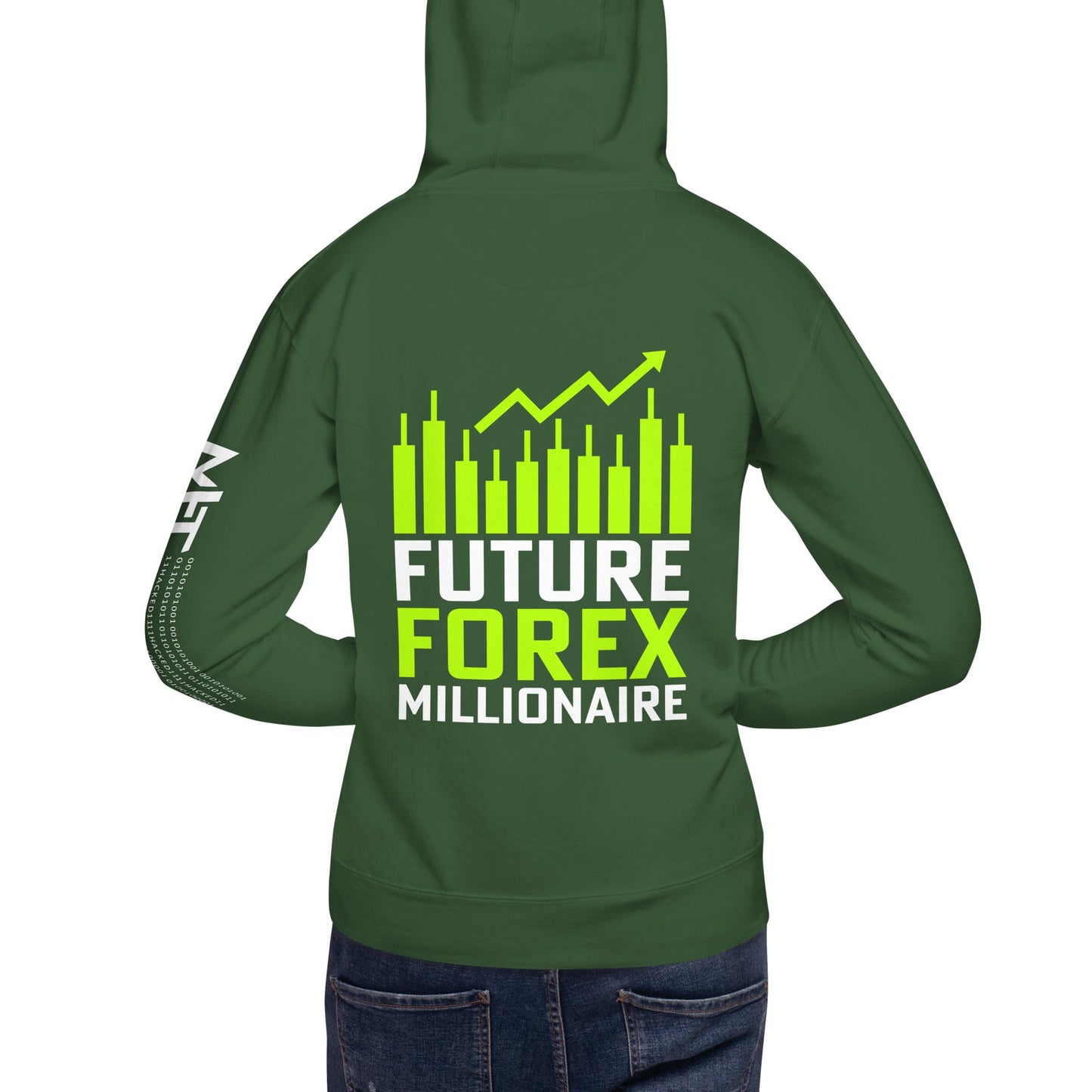 Future Forex Millionaire - Unisex Hoodie ( Back Print ) by DarkByteGear