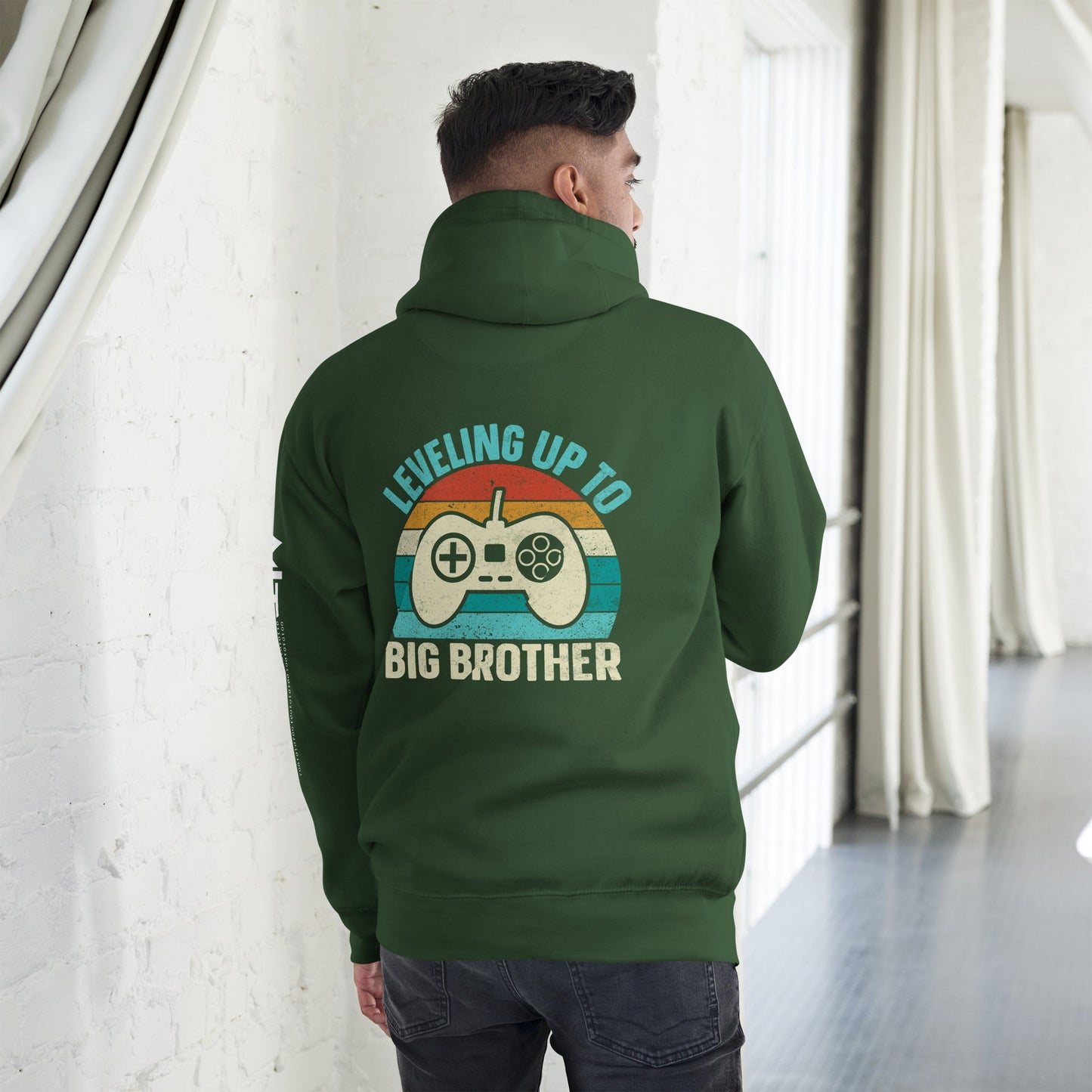 Levelling up to Big Brother V2 - Unisex Hoodie ( Back Print ) by DarkByteGear