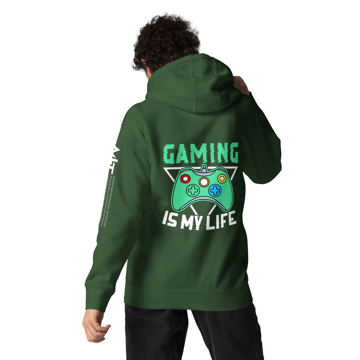 Gaming Is My Life - Unisex Hoodie (Back print) by DarkByteGear
