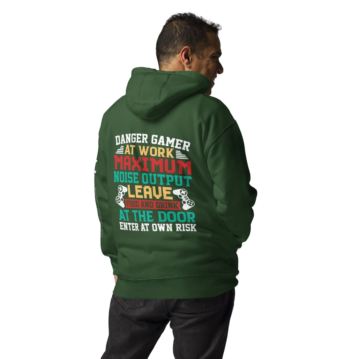Danger Gamer Enter At Own Risk - Unisex Hoodie ( Back Print ) by DarkByteGear
