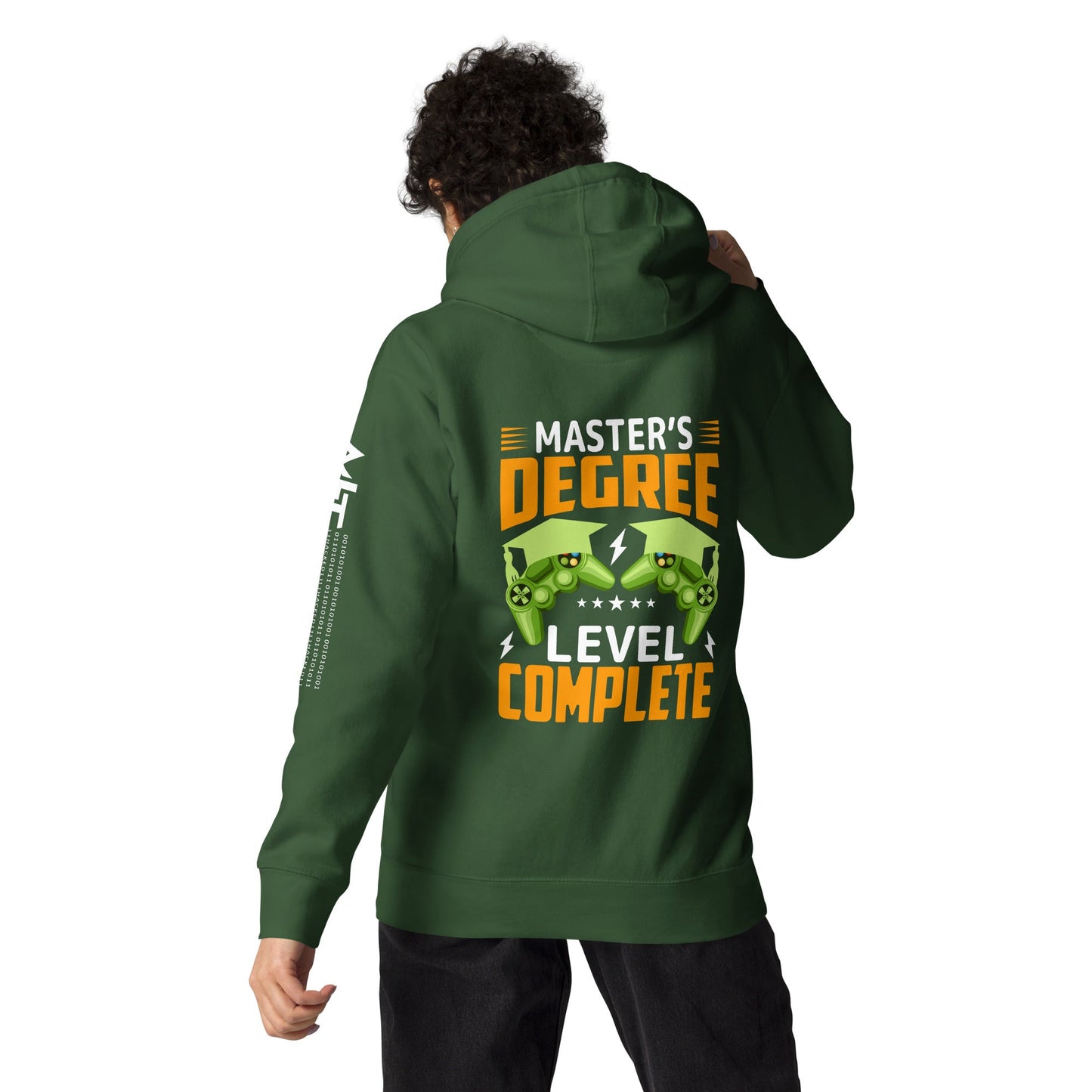 Master Degree Level Complete - Unisex Hoodie ( Back Print ) by DarkByteGear