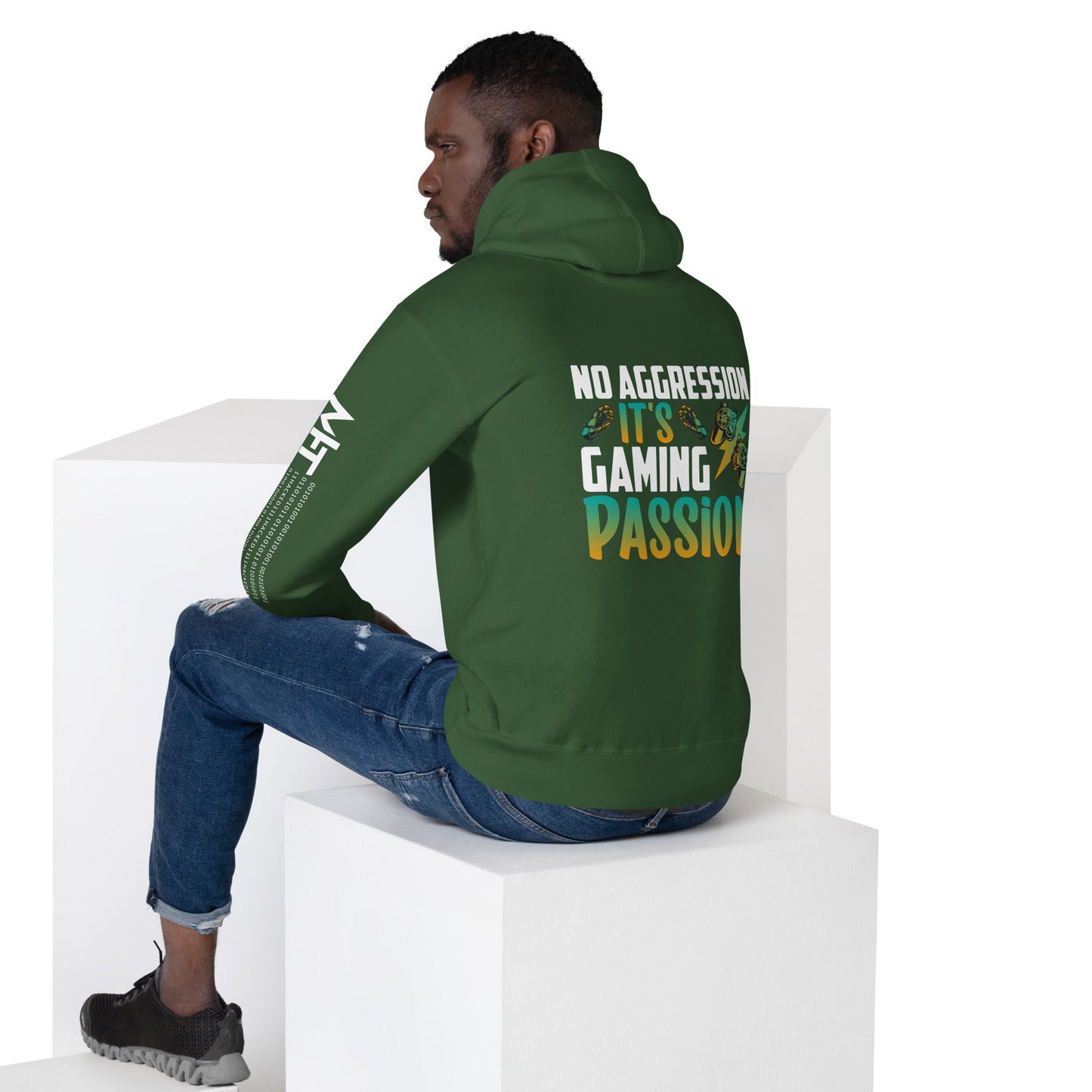No Aggression, It's Gaming Passion - Unisex Hoodie ( Back Print ) by DarkByteGear