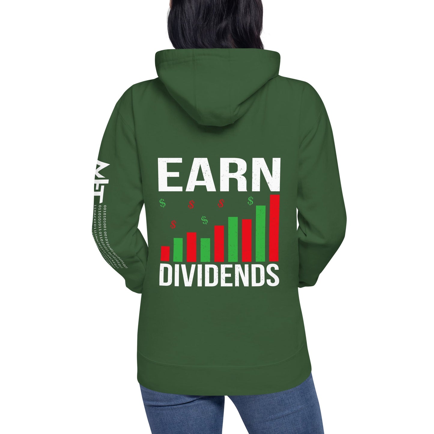 Earn Dividends - Unisex Hoodie ( Back Print ) by DarkByteGear