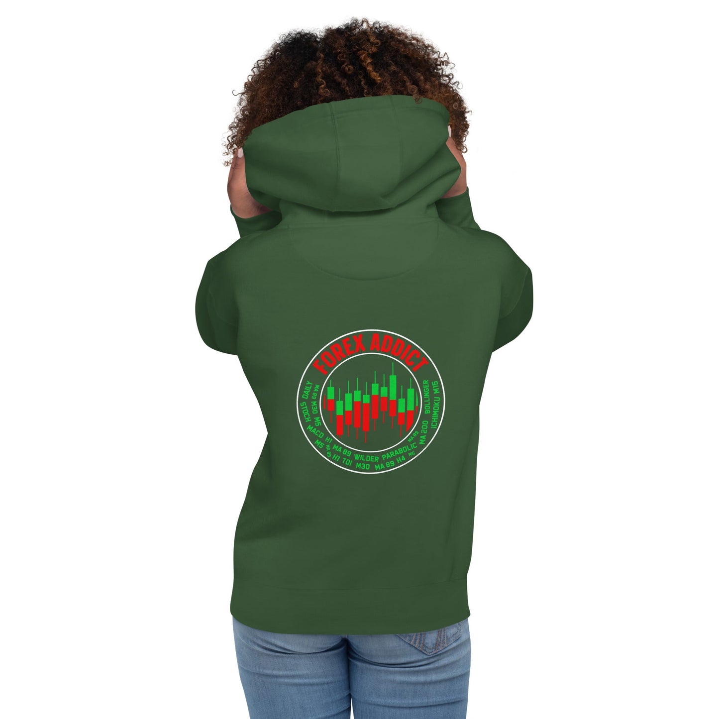 Forex Addict ( RK ) - Unisex Hoodie ( Back Print ) by DarkByteGear