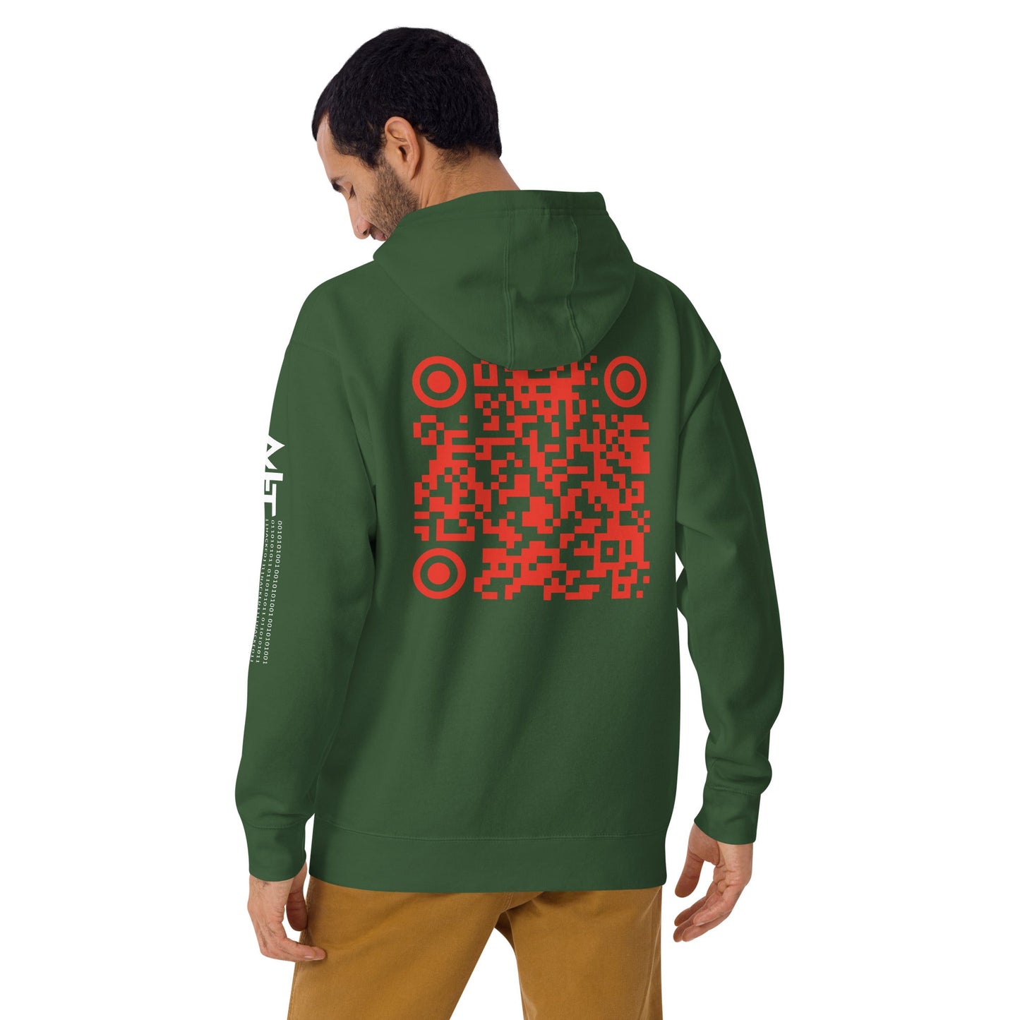 Who's the New Kid, Hacker, Developer, Gamer, Crypto King V1 - Unisex Hoodie Personalized QR Code by DarkByteGear