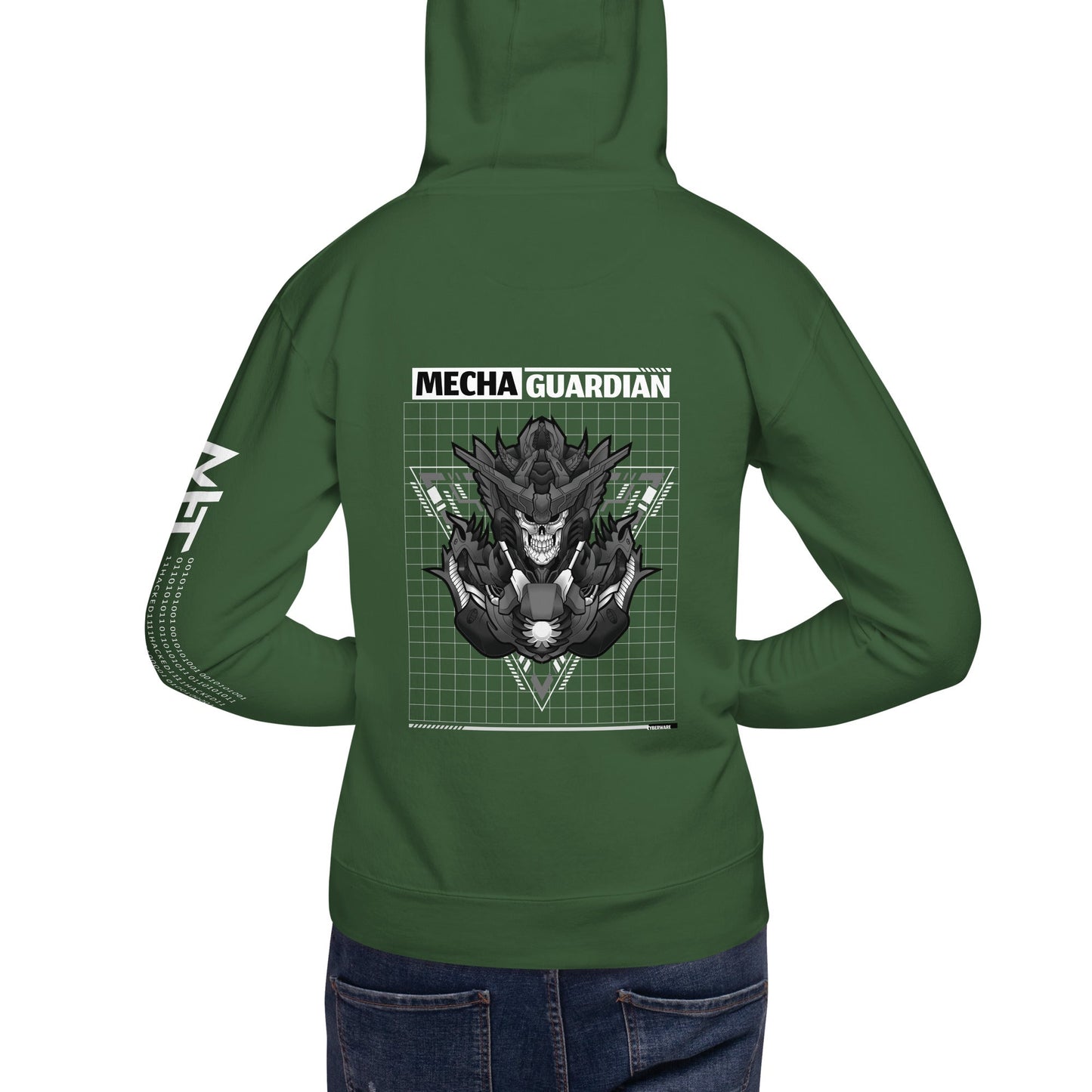 Mecha Guardian - Unisex Hoodie ( Back Print ) by DarkByteGear
