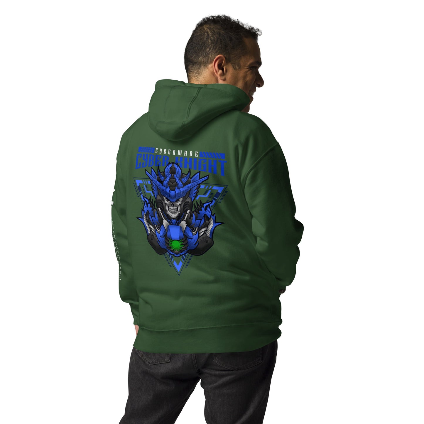 CyberWare Cyber knight - Unisex Hoodie ( Back Print ) by DarkByteGear