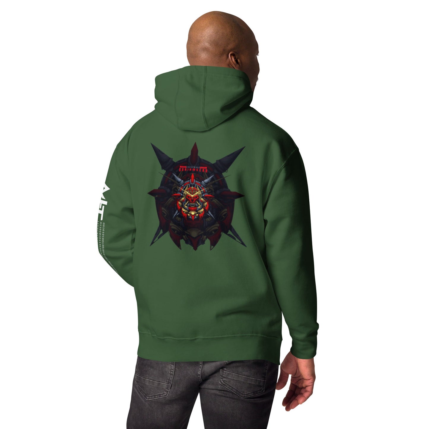 Cyberware Ronin Mecha - Unisex Hoodie ( Back Print ) by DarkByteGear