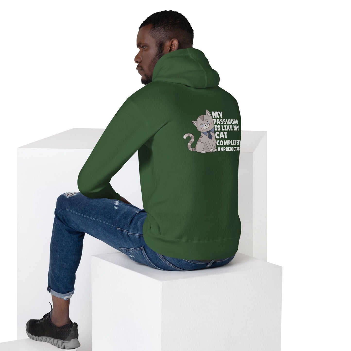 My password is like my cat completely unpredictable - Unisex Hoodie by DarkByteGear