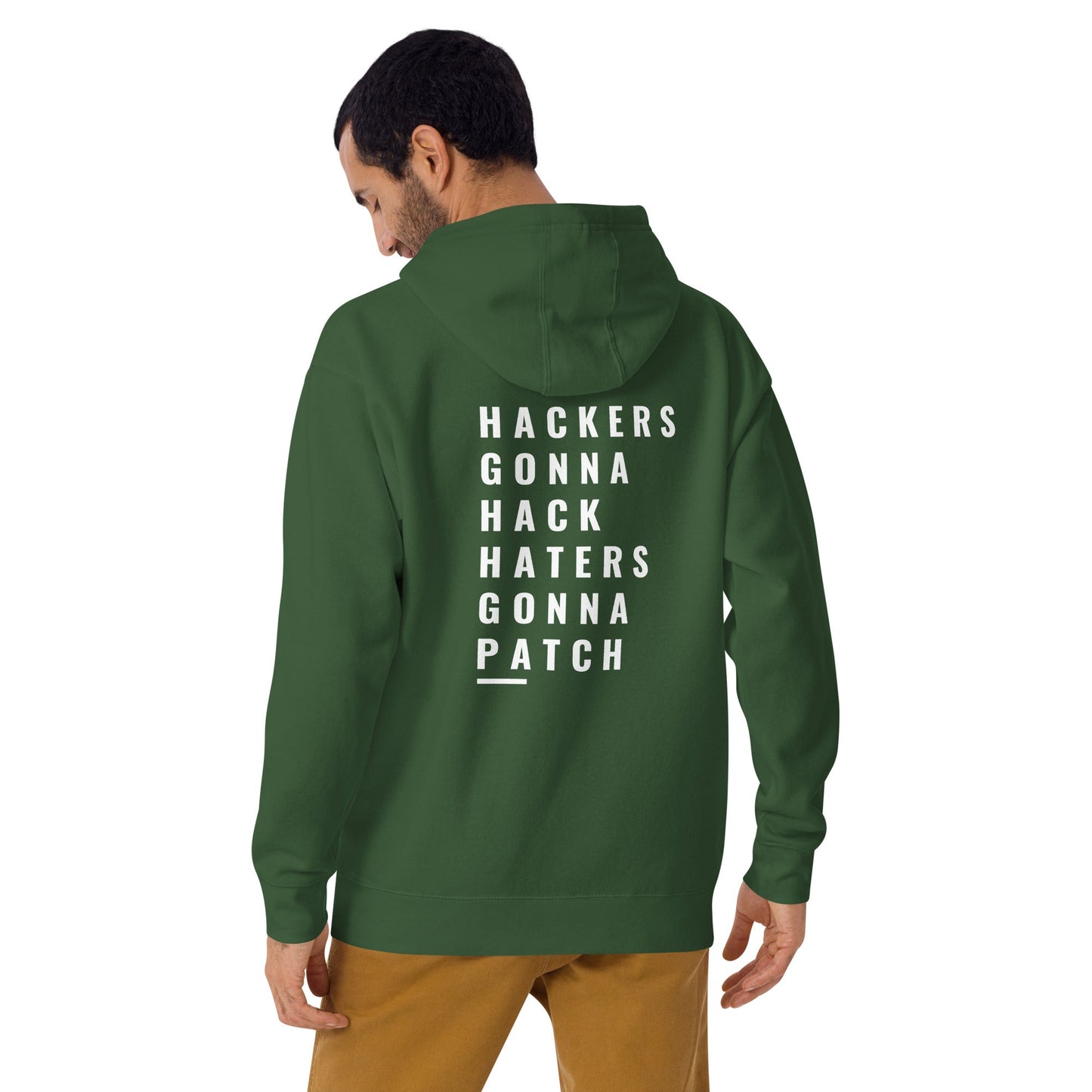 Hackers Gonna Hack: Haters Gonna Patch - Unisex Hoodie ( Back Print ) by DarkByteGear