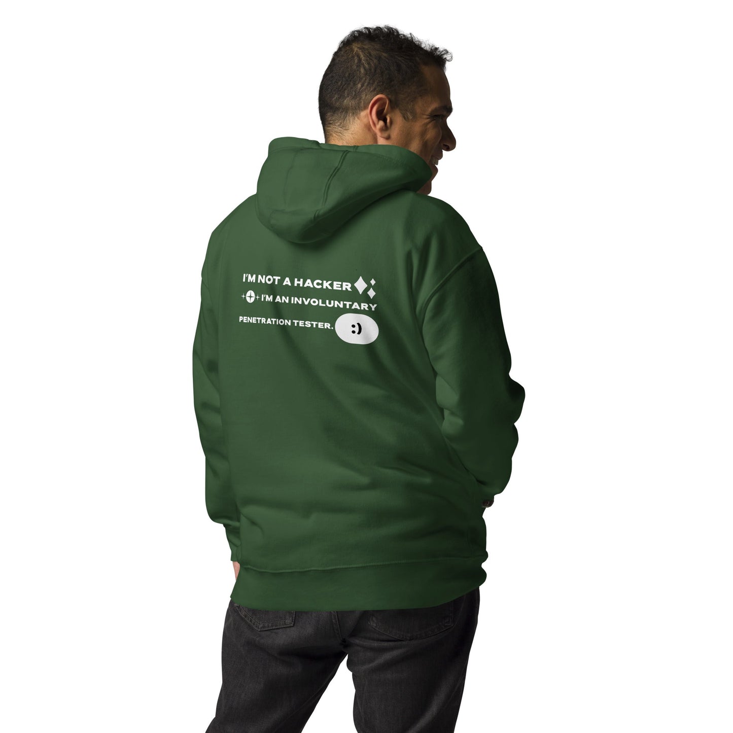 I'm not a Hacker: I am an involuntary penetration tester - Unisex Hoodie ( Back Print ) by DarkByteGear