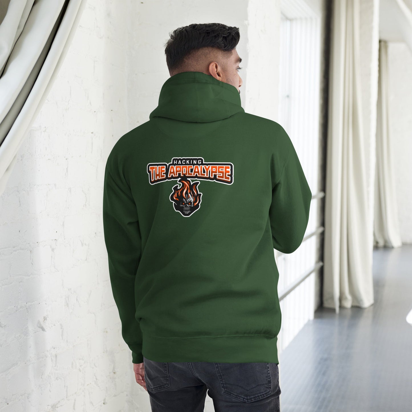 Hacking the Apocalypse V1 - Unisex Hoodie ( Back Print ) by DarkByteGear