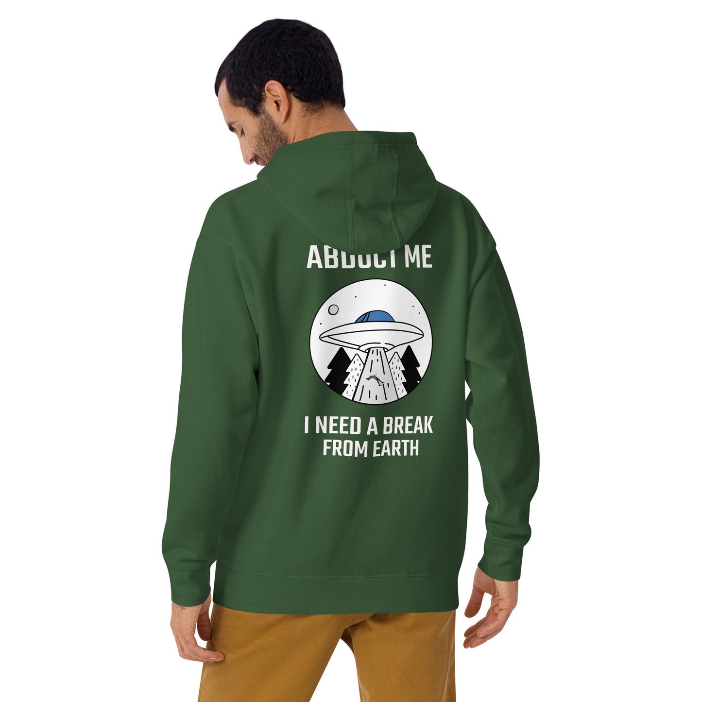 Abduct me, I need a break from Earth - Unisex Hoodie (back print) by DarkByteGear