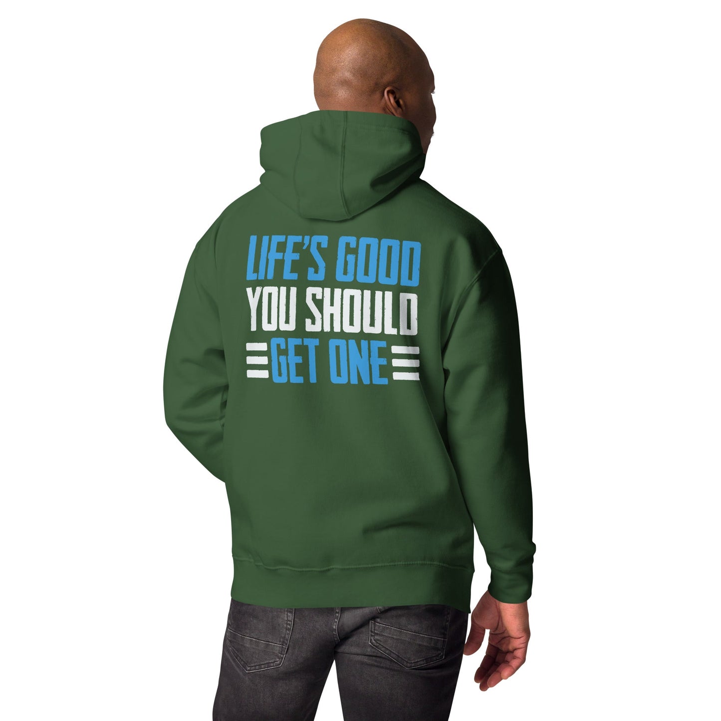 Life is good; you should get one - Unisex Hoodie ( Back Print ) by DarkByteGear