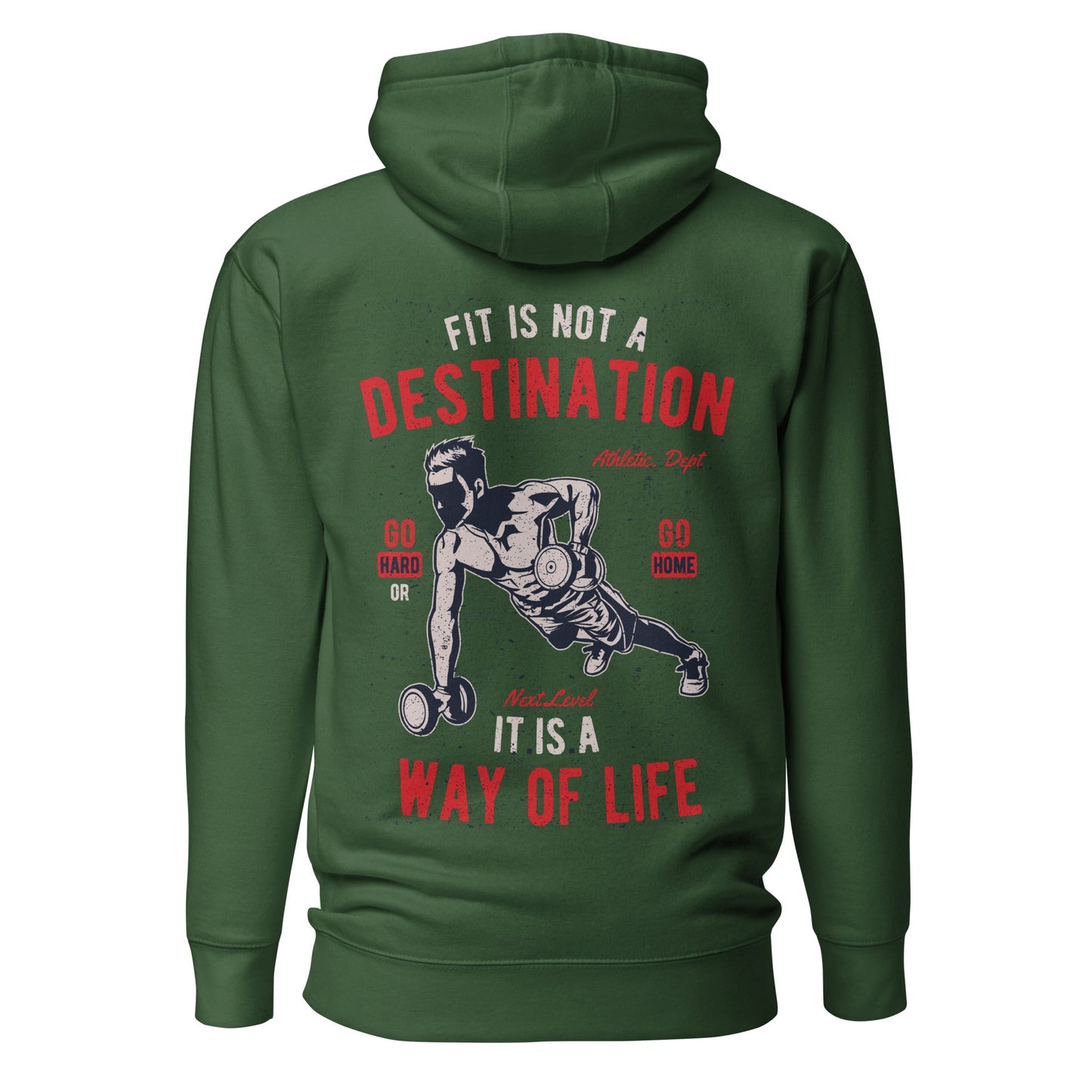 Fit is not a destination: it is a way of life - Unisex Hoodie ( Back Print ) by DarkByteGear