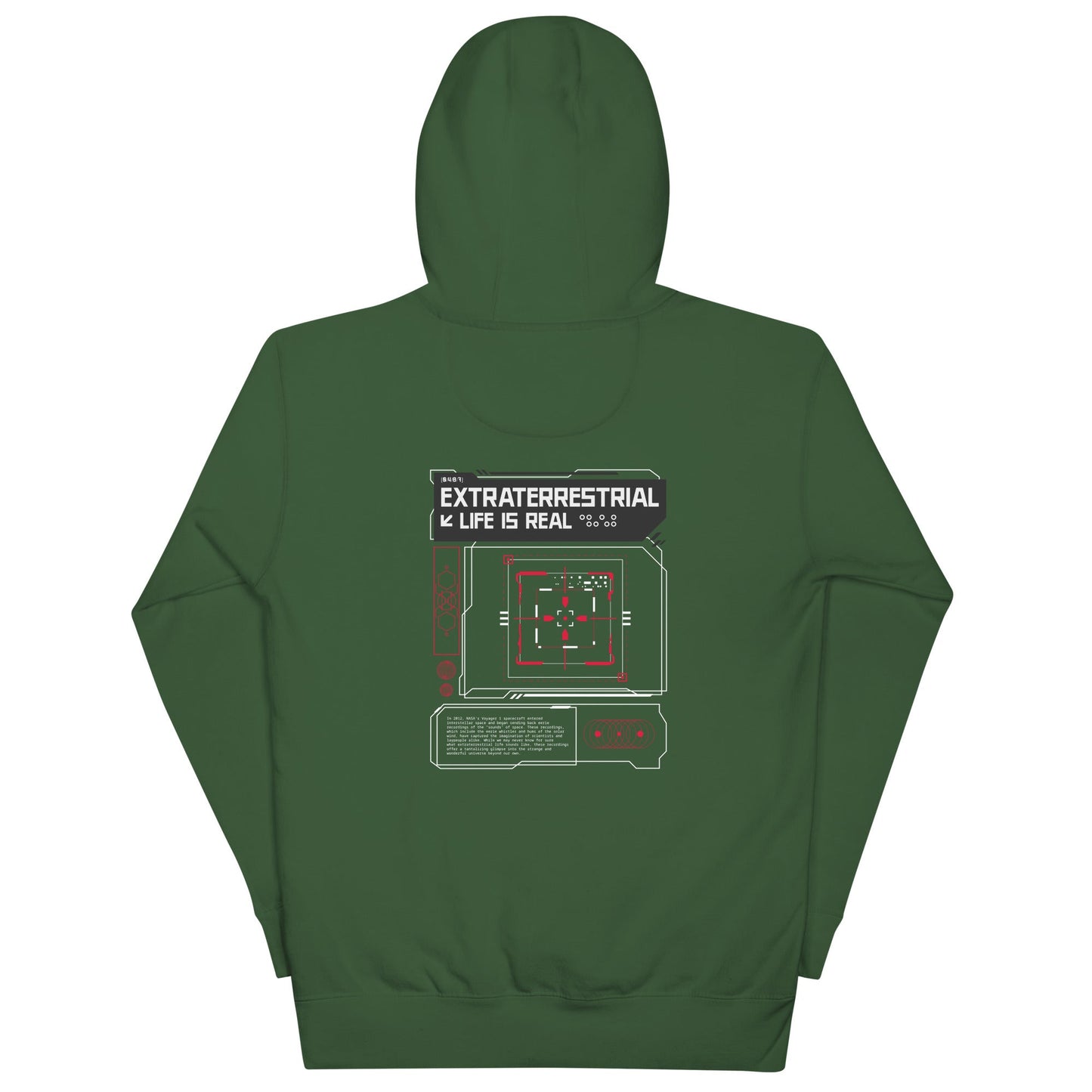 Extraterrestrial life is real - Unisex Hoodie (back print) by DarkByteGear