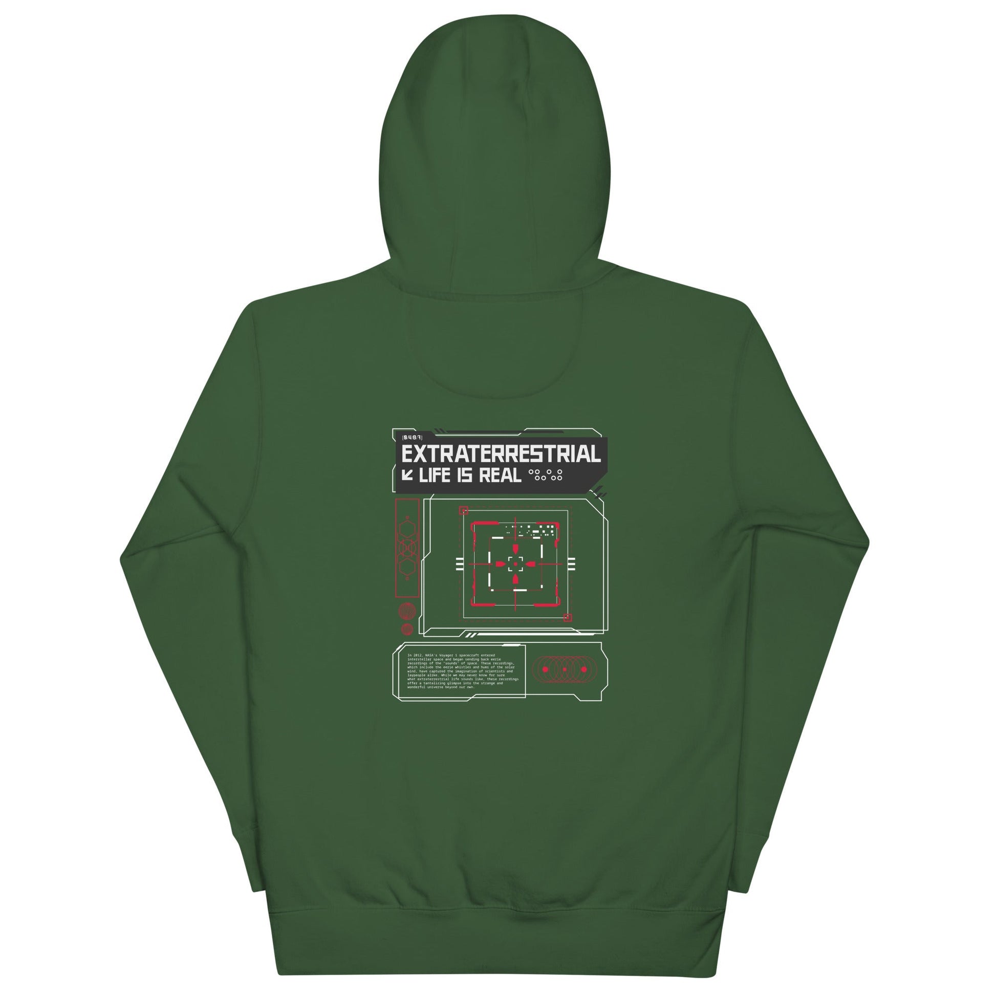Extraterrestrial life is real - Unisex Hoodie (back print) by DarkByteGear
