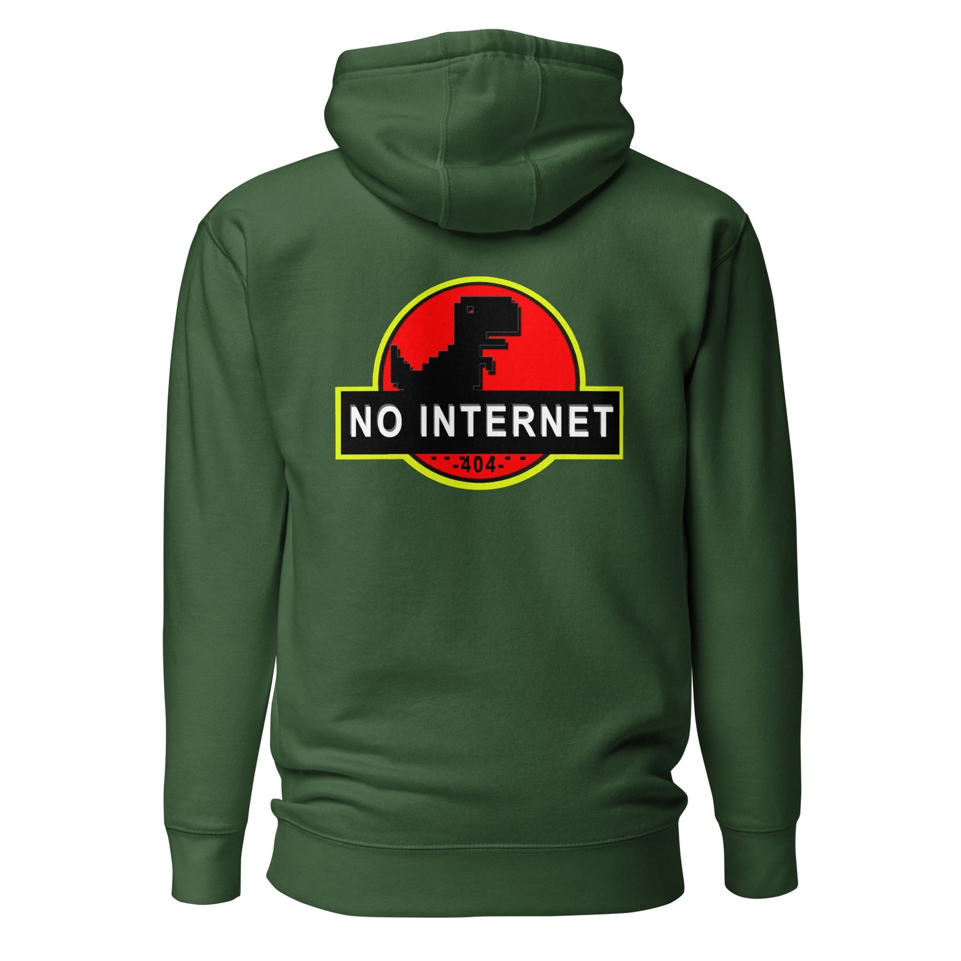 No internet 404 - Unisex Hoodie (back print) by DarkByteGear