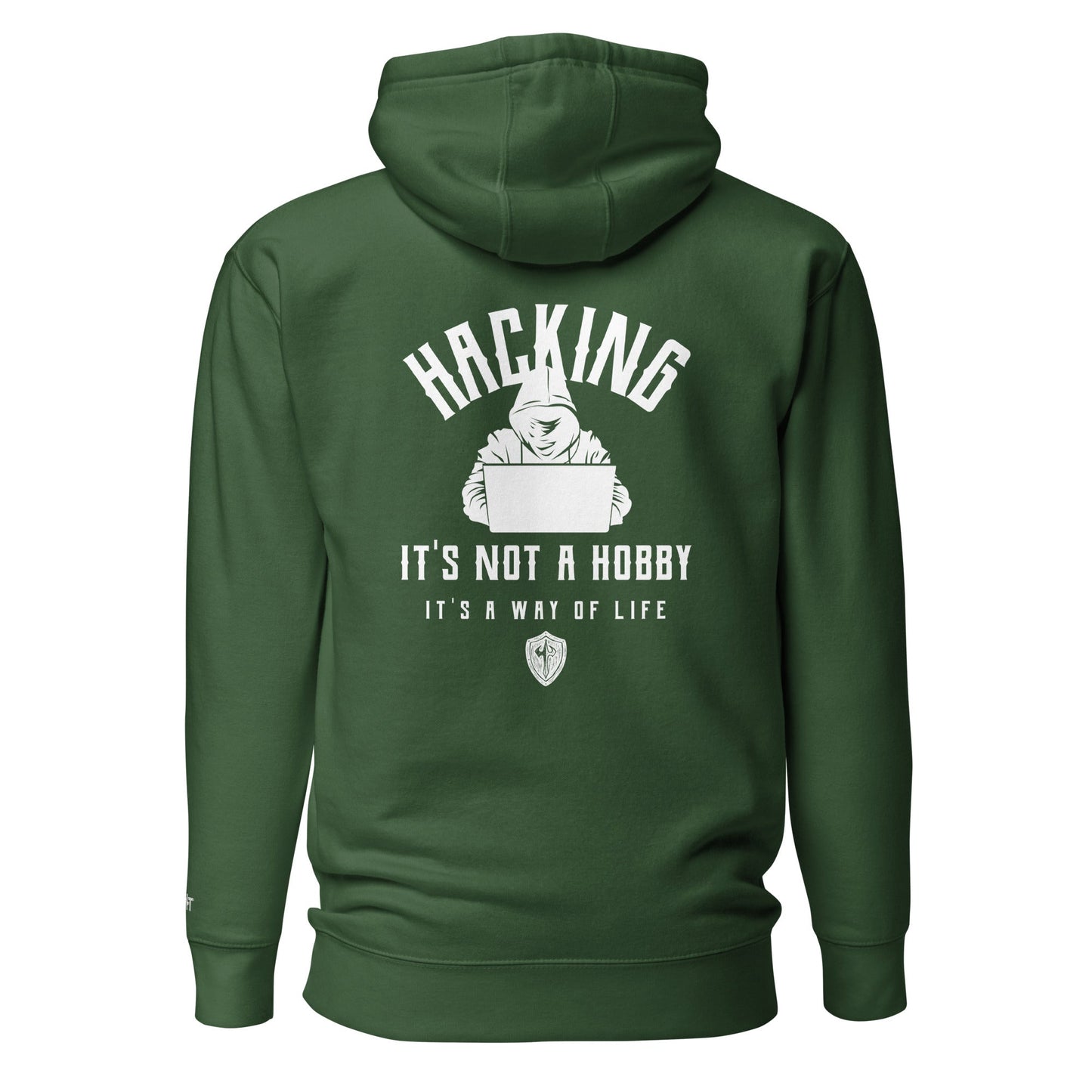 Hacking It's not a hobby; it's a way of life - Unisex Hoodie (back print) by DarkByteGear