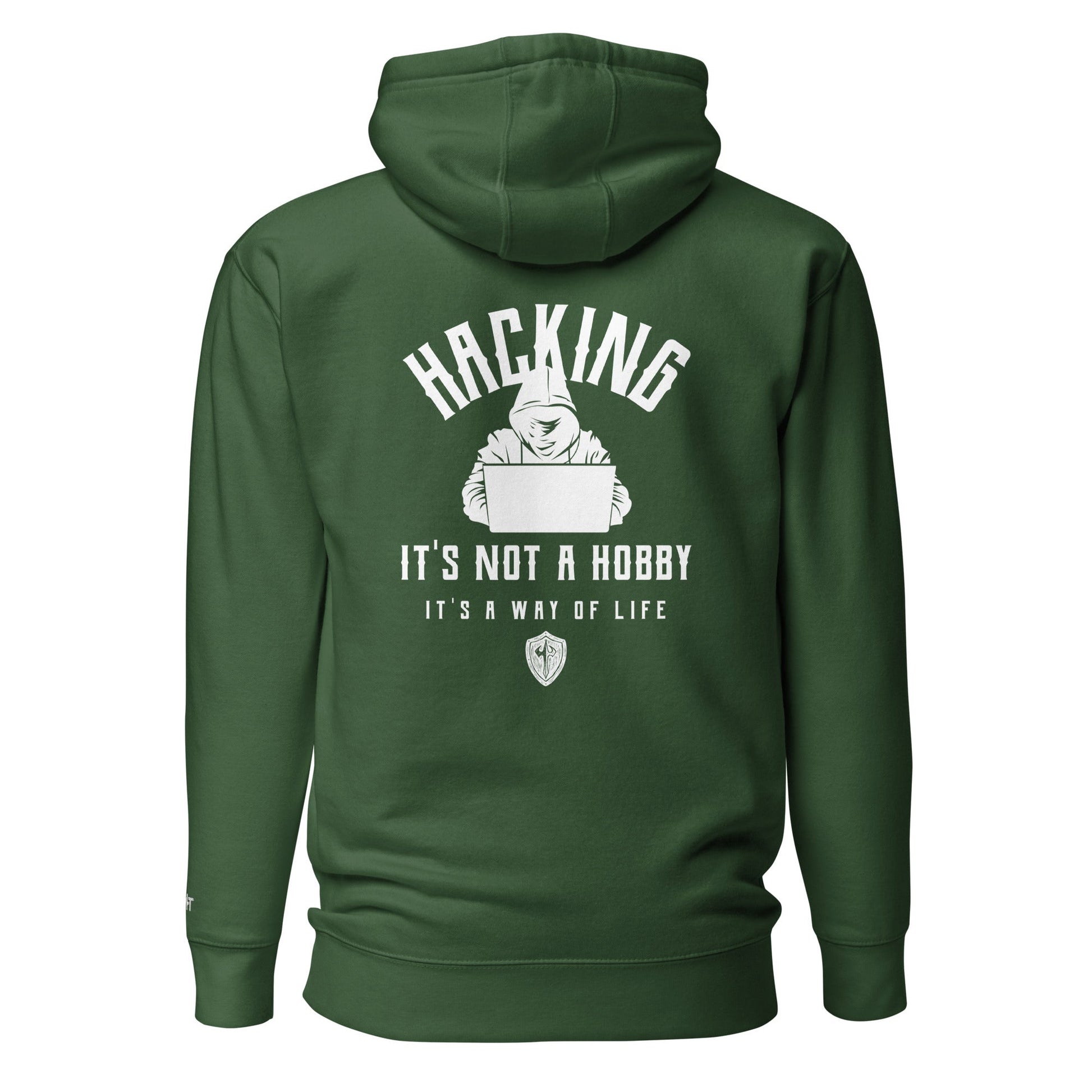 Hacking It's not a hobby; it's a way of life - Unisex Hoodie (back print) by DarkByteGear