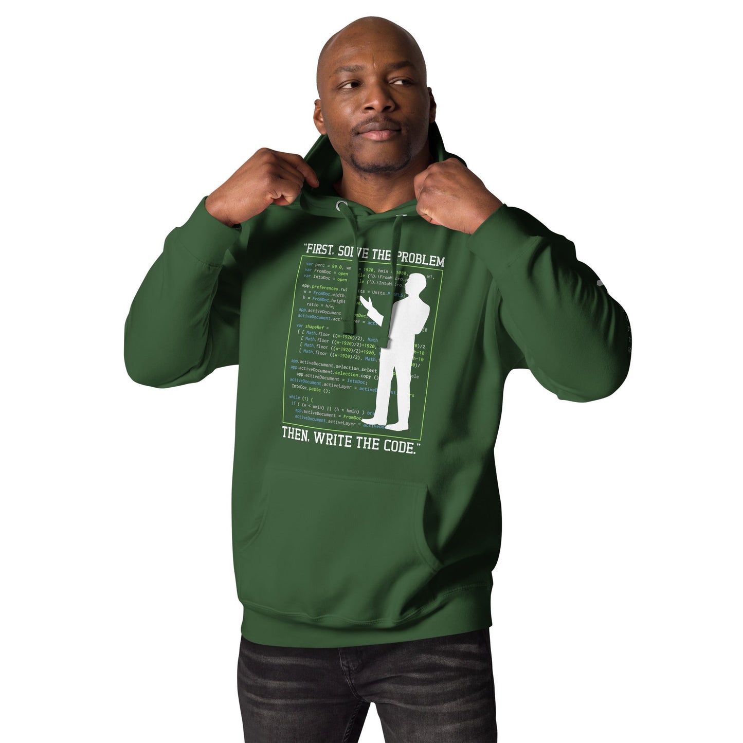 First, Solve the problem; then, Write the code V5 - Unisex Hoodie by DarkByteGear