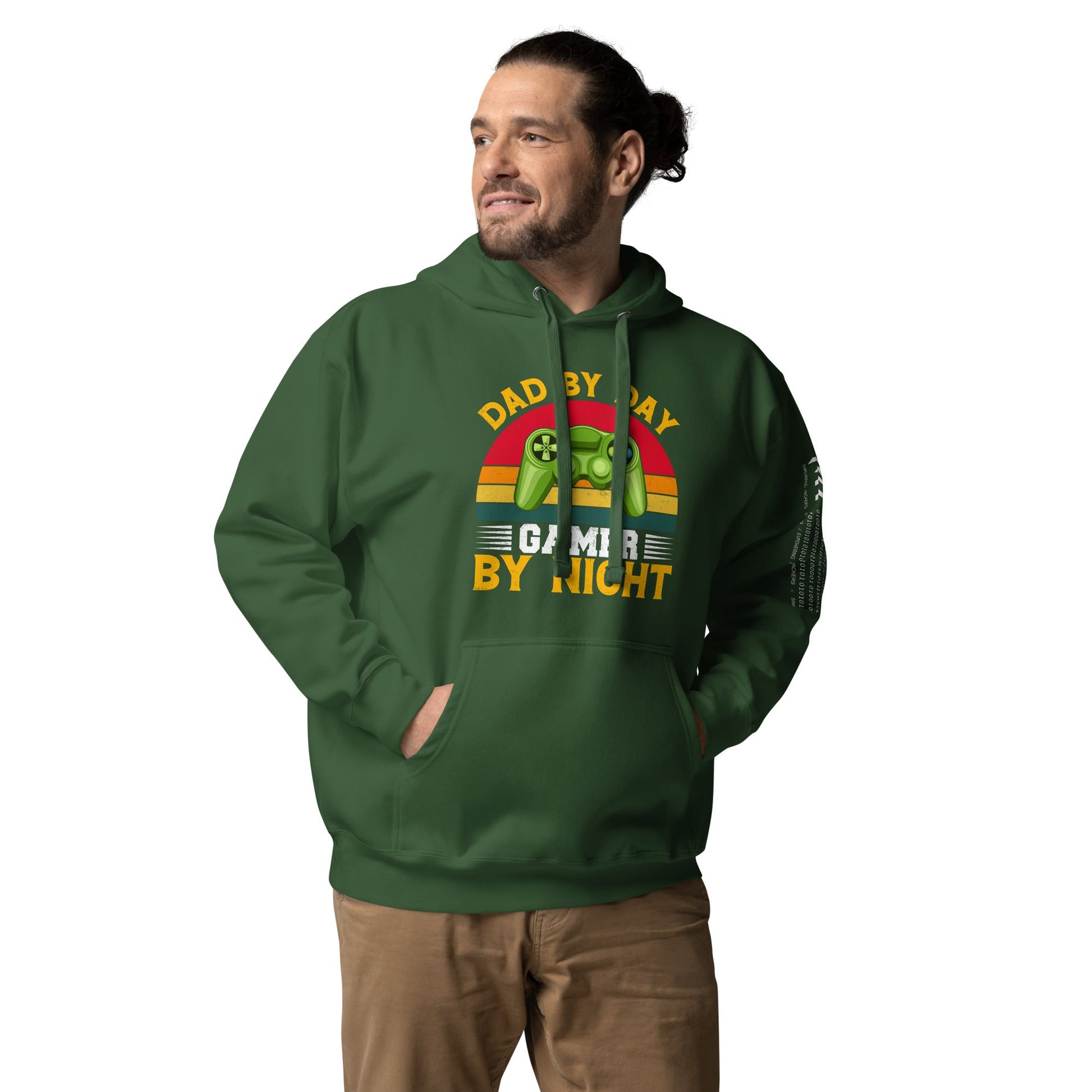 Dad by Day, Gamer by Night Unisex Hoodie by DarkByteGear