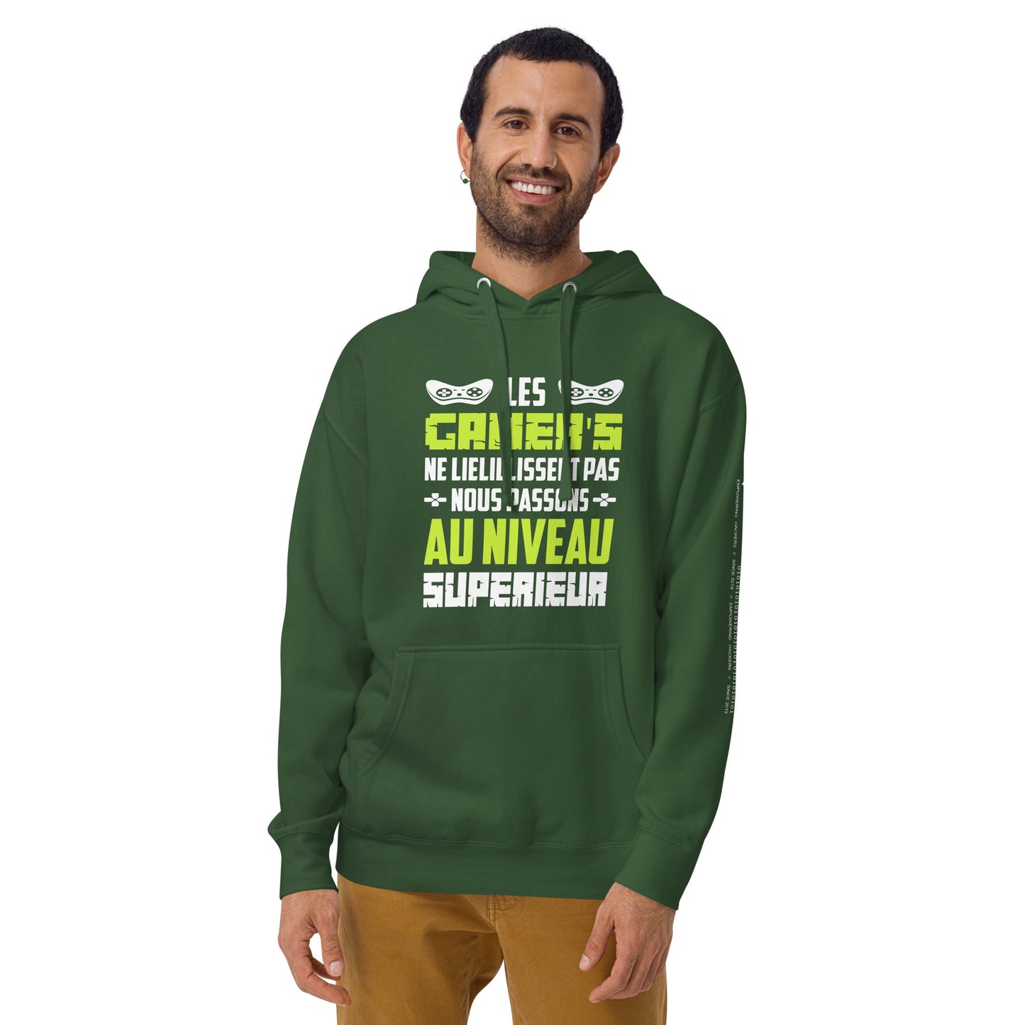 Les Gamer's Au Niveau Unisex Hoodie by DarkByteGear