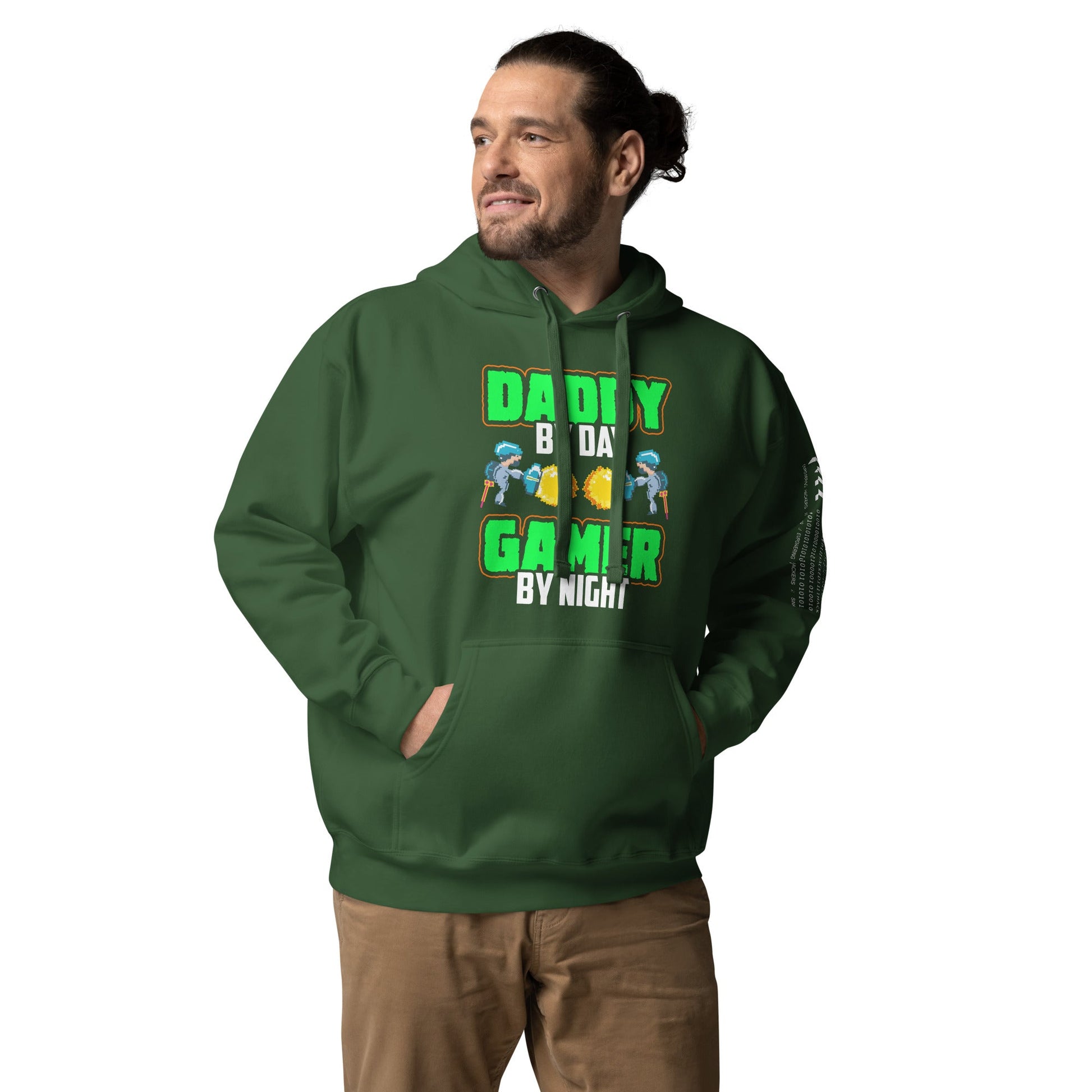 Daddy by Day, Gamer by Night Unisex Hoodie by DarkByteGear