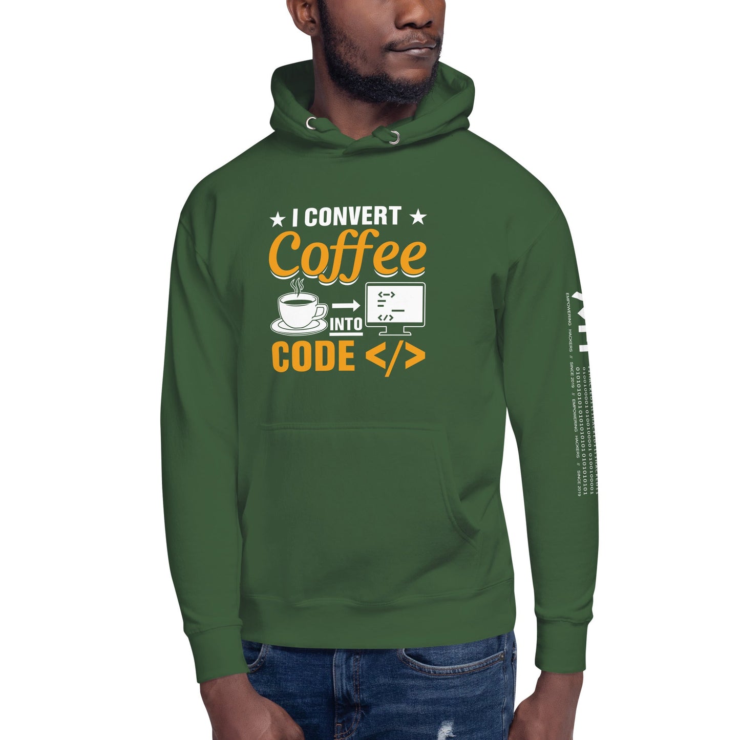 I Convert Coffee into Code </> - Unisex Hoodie by DarkByteGear