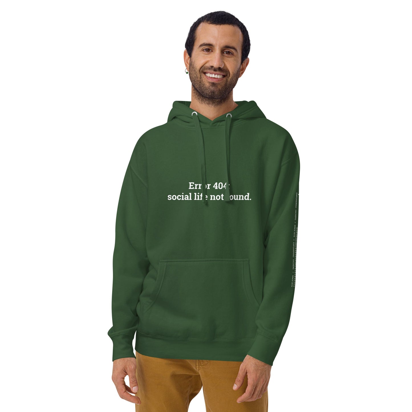 Error 404: Social Life Not Found - Unisex Hoodie by DarkByteGear