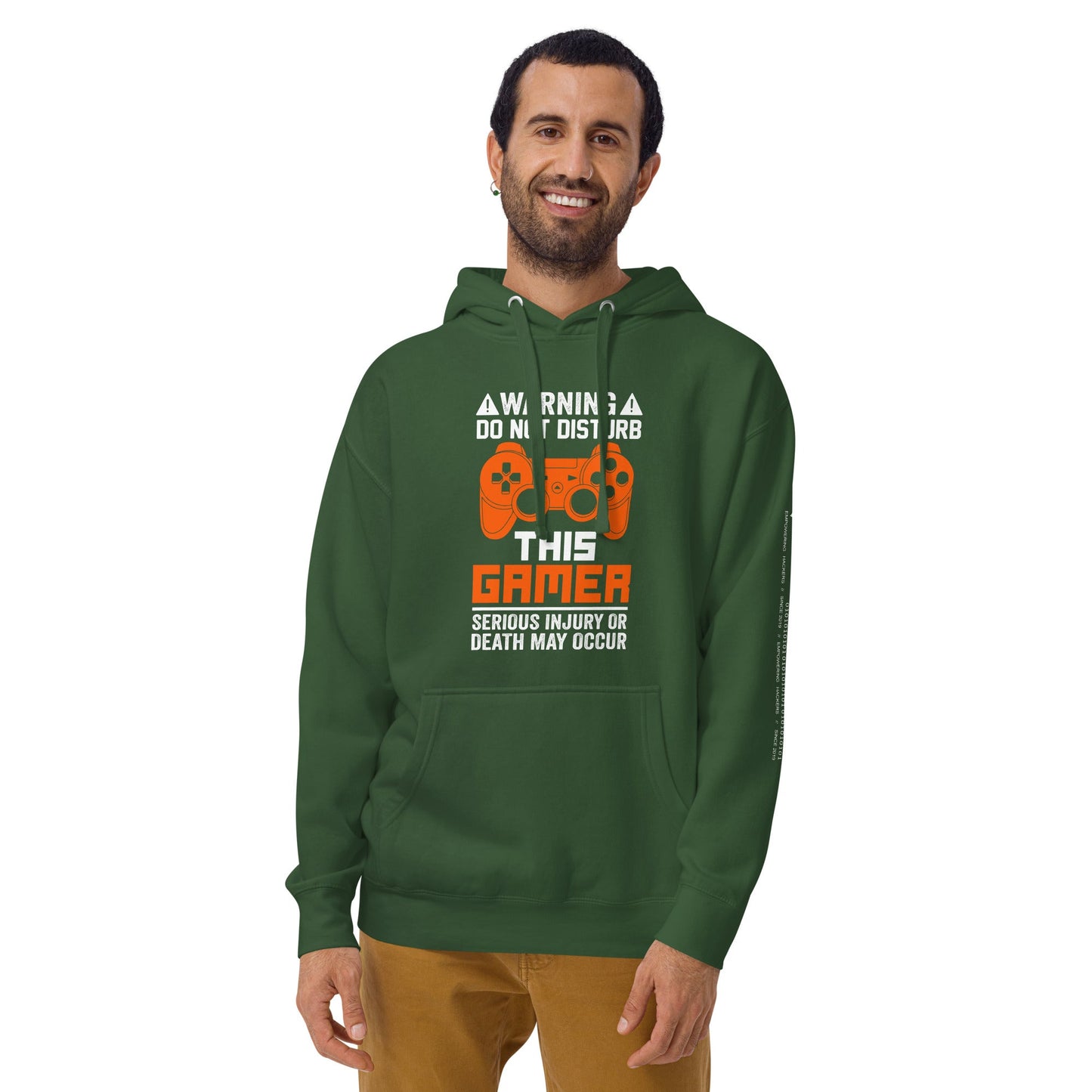 Warning: Do Not Disturb this Gamer! Serious Injury or Death may Occur - Unisex Hoodie by DarkByteGear