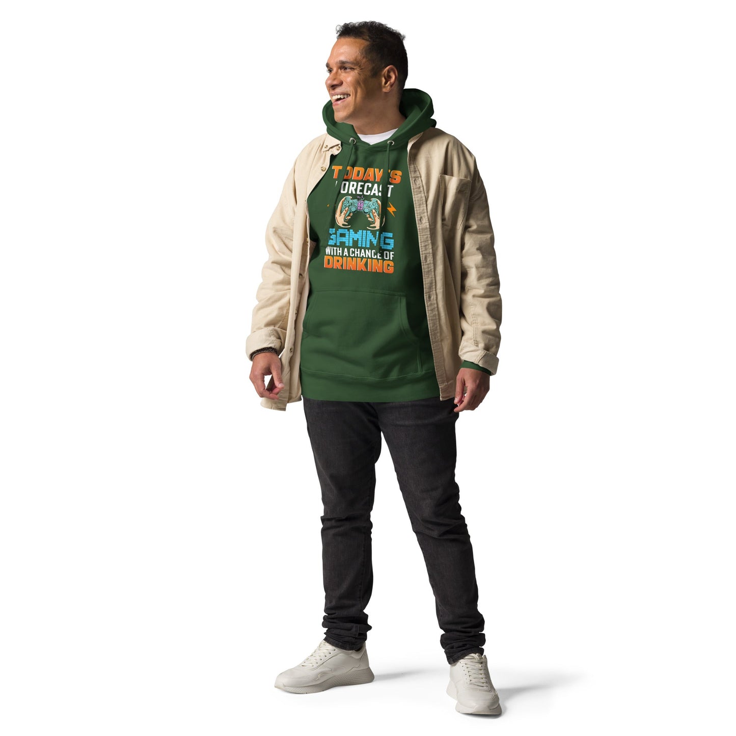 Today's Forecast; Gaming with a Chance of Drinking - Unisex Hoodie by DarkByteGear