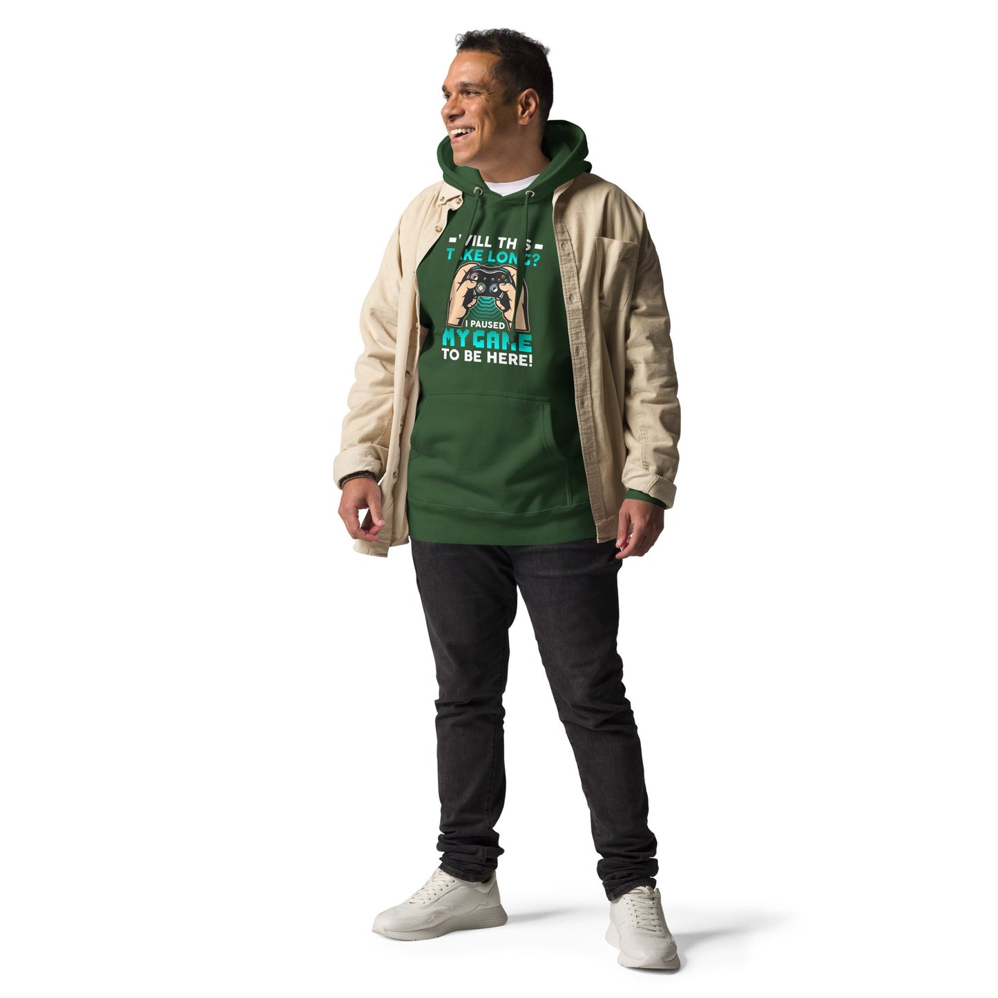 Will this take long, I paused my game to be here - Unisex Hoodie by DarkByteGear