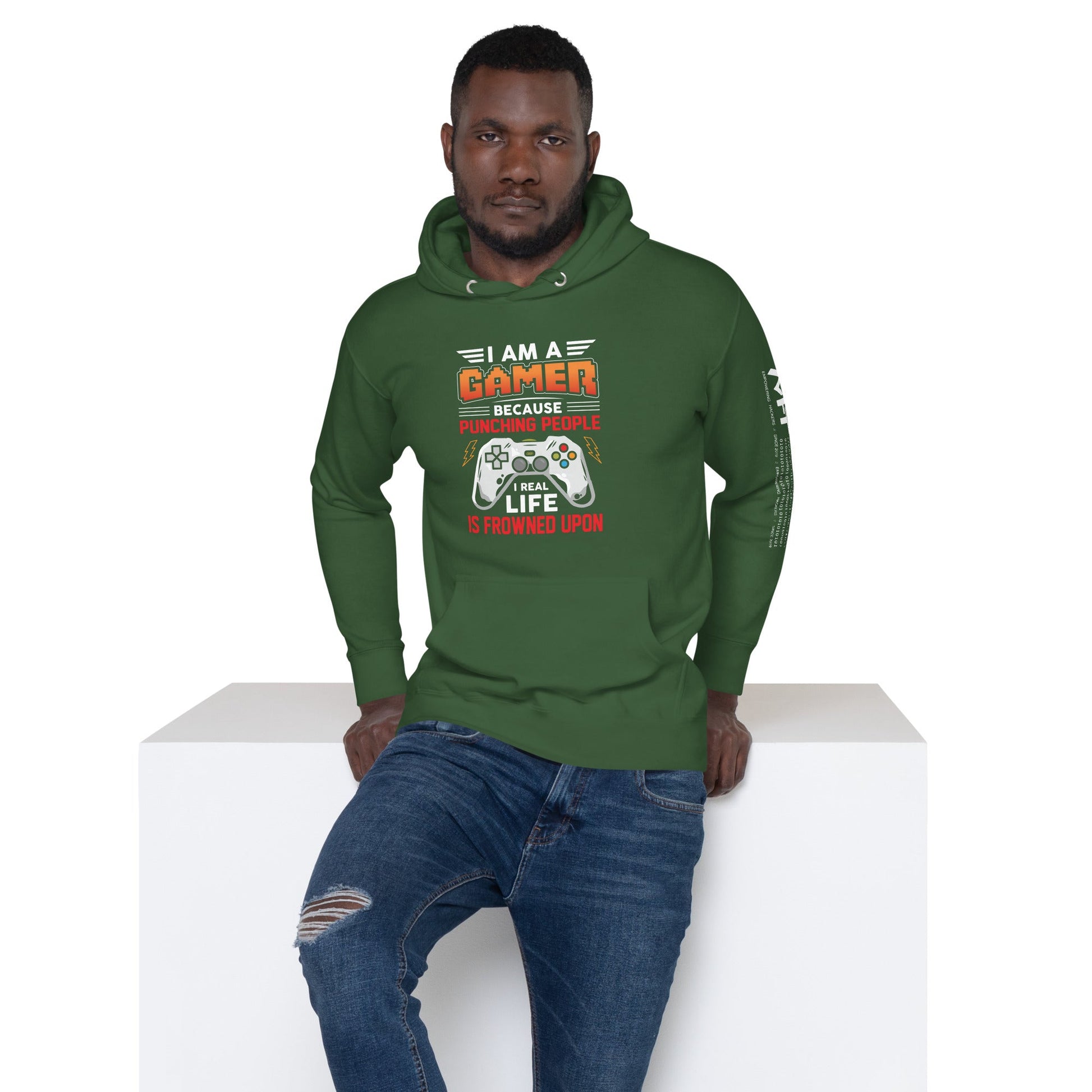 I am a Gamer because Punching people in real life is frowned upon - Unisex Hoodie by DarkByteGear