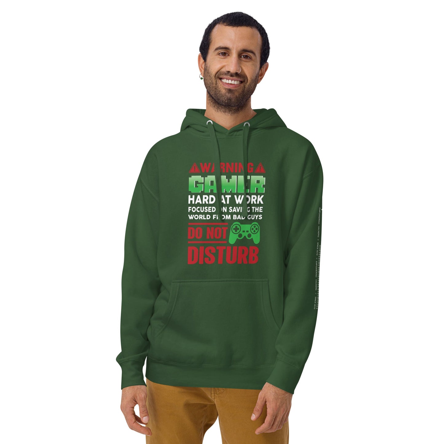 Warning! Gamer Hard at Work, DND - Unisex Hoodie by DarkByteGear
