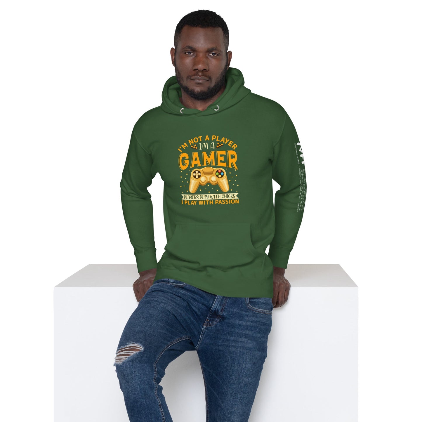 I am not a Player, I am a Gamer; Player plays with Chicks, I play with Passion - Unisex Hoodie by DarkByteGear