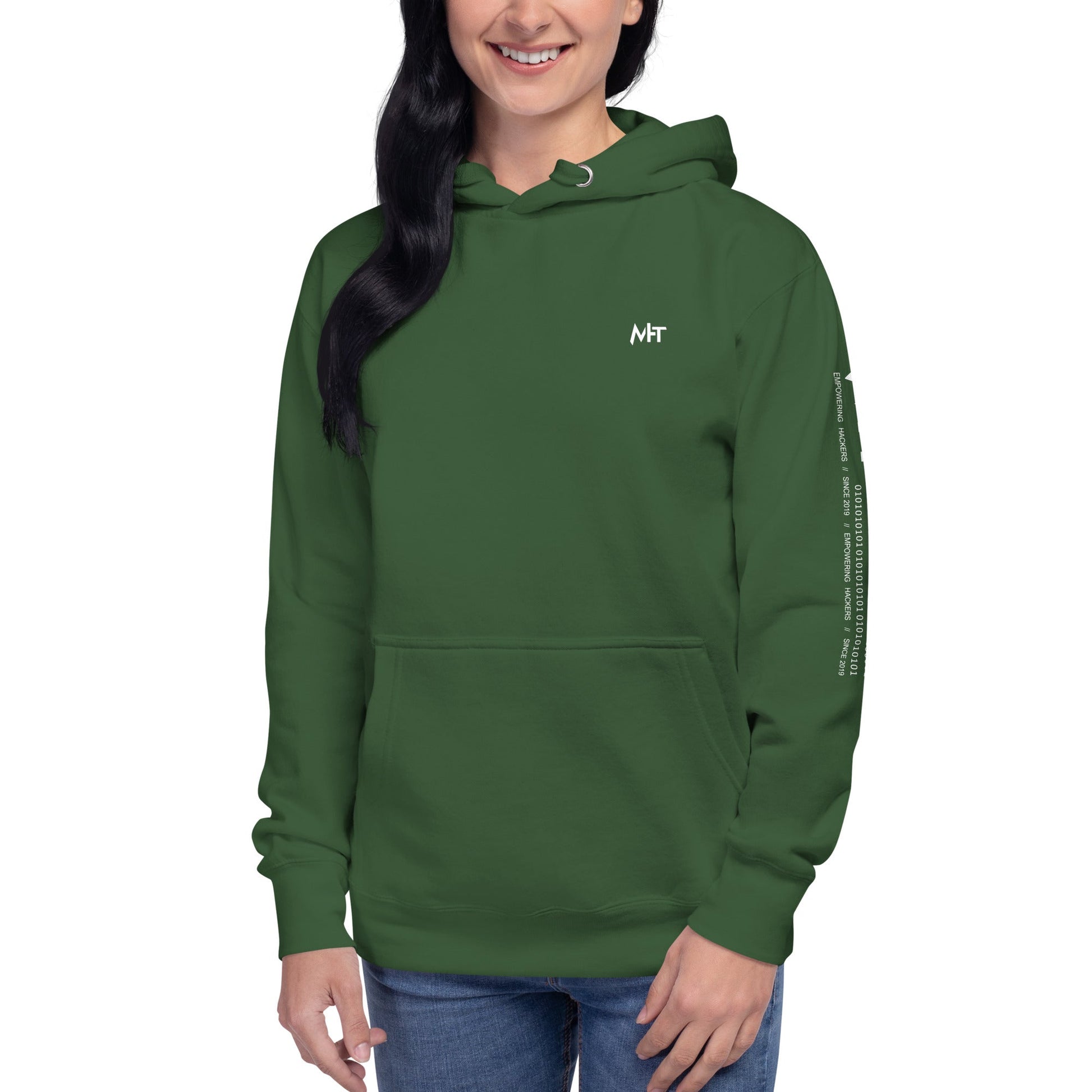 Hacker Girl V1 - Unisex Hoodie ( Back Print ) by DarkByteGear