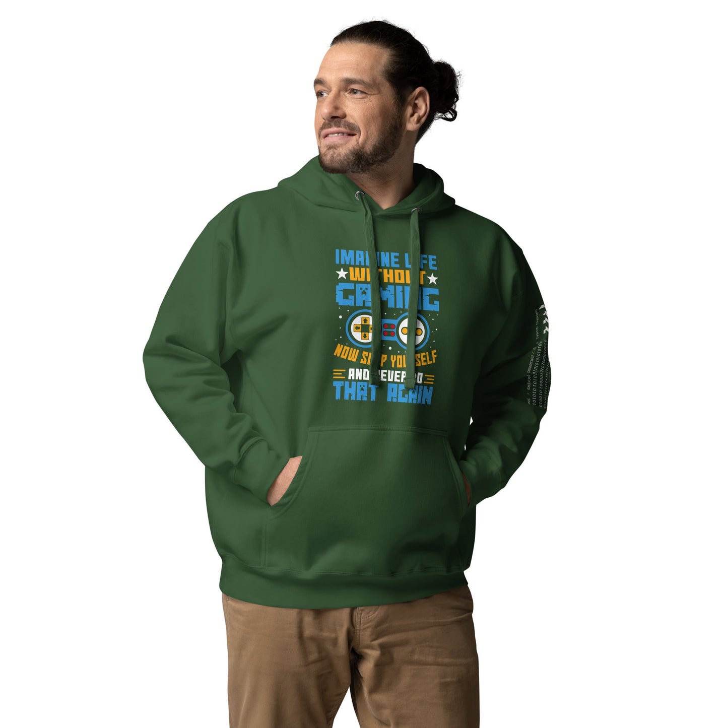 Imagine Life Without Gaming Now Slap Yourself and Never Do that again Rima 15 - Unisex Hoodie by DarkByteGear