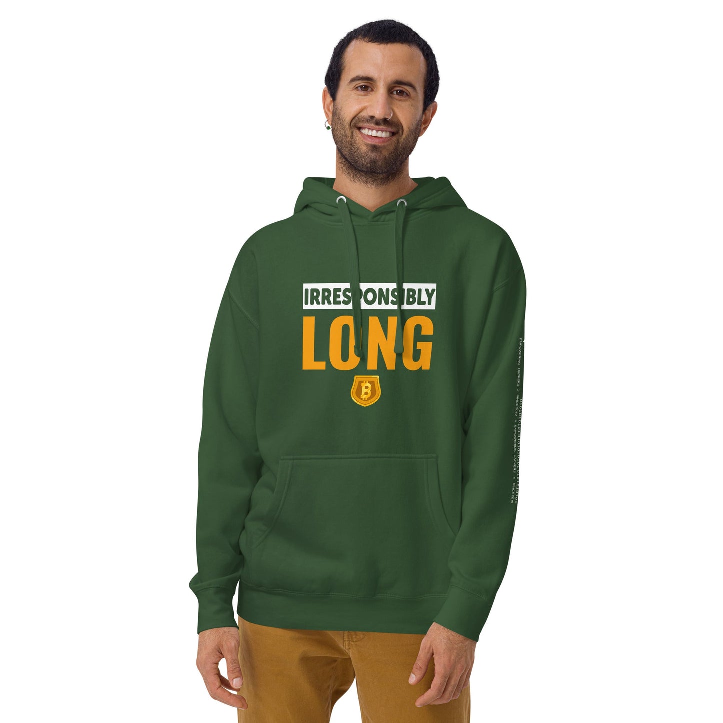 Irresponsibly Long Bitcoin - Unisex Hoodie by DarkByteGear