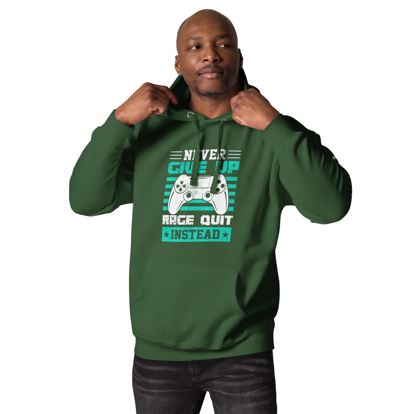 Never Give Up! Arge Quit - Unisex Hoodie by DarkByteGear