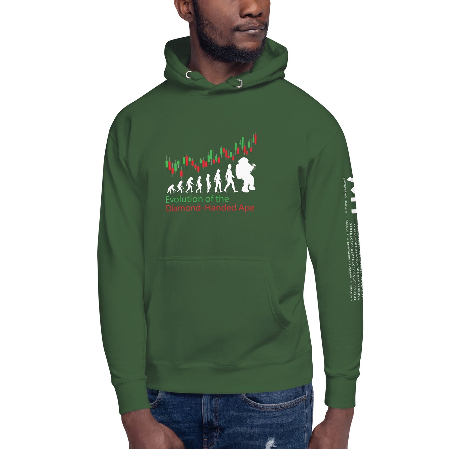Evolution of the Diamond-handed Ape - Unisex Hoodie by DarkByteGear