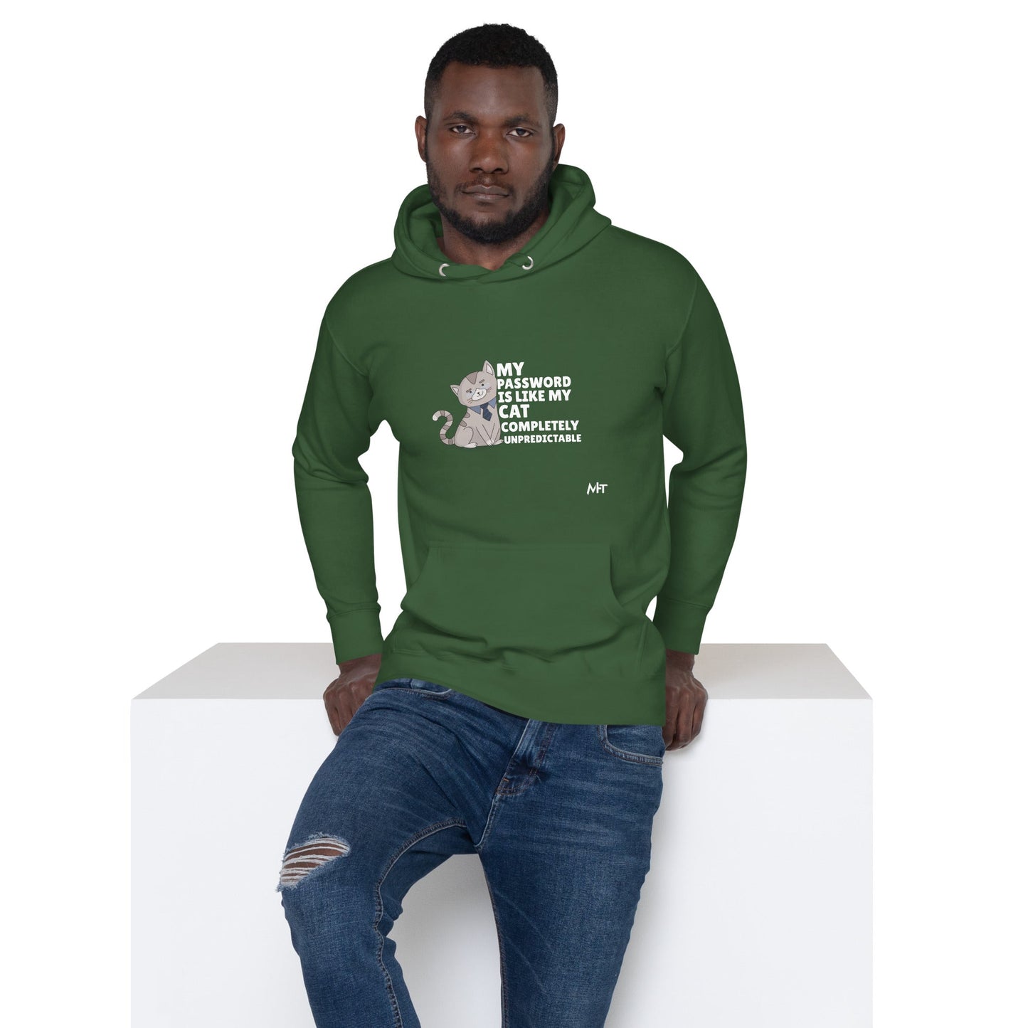 My password is like my cat completely unpredictable - Unisex Hoodie by DarkByteGear