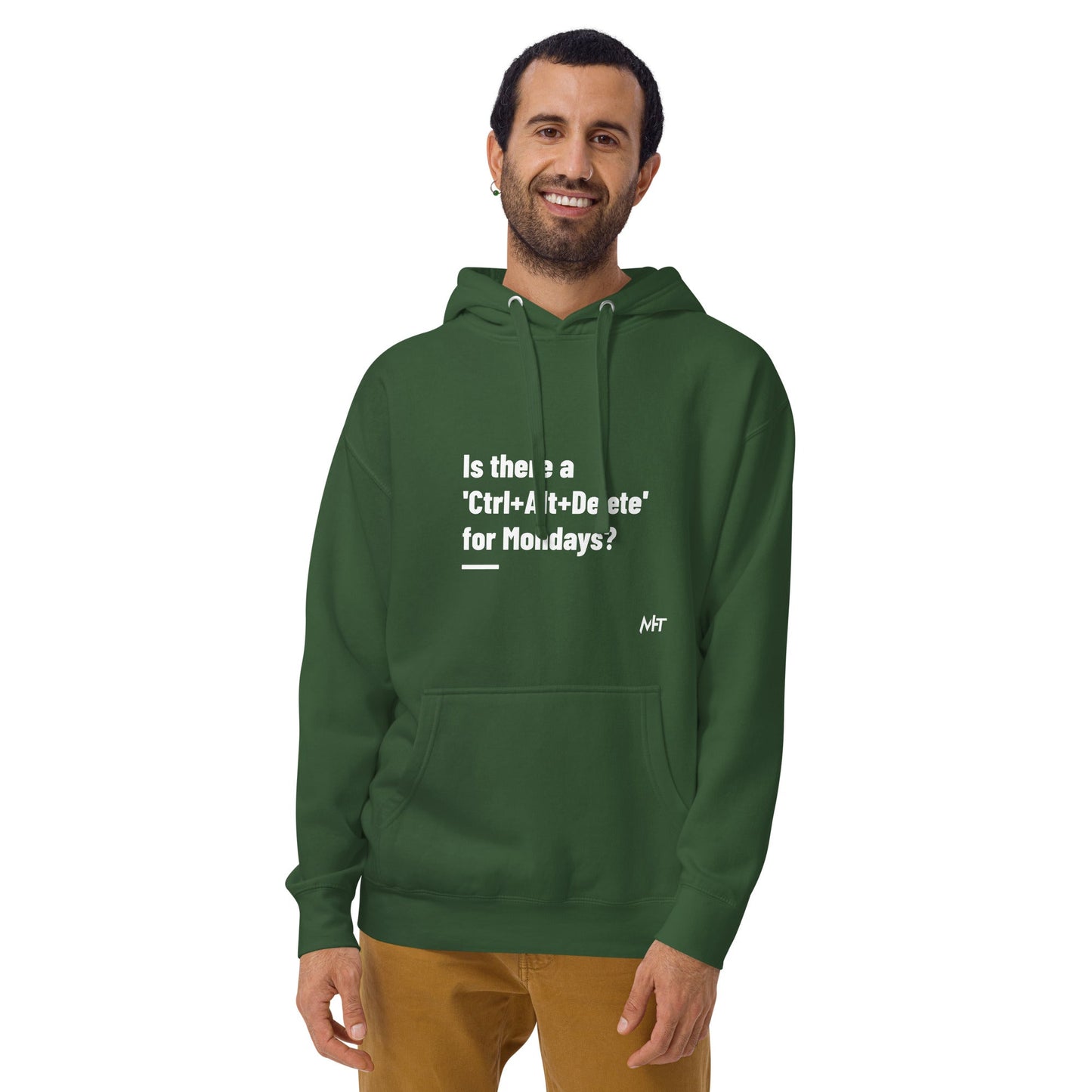 Is there a 'Ctrl+Alt+Delete' for Mondays? - Unisex Hoodie ( Back Print ) by DarkByteGear