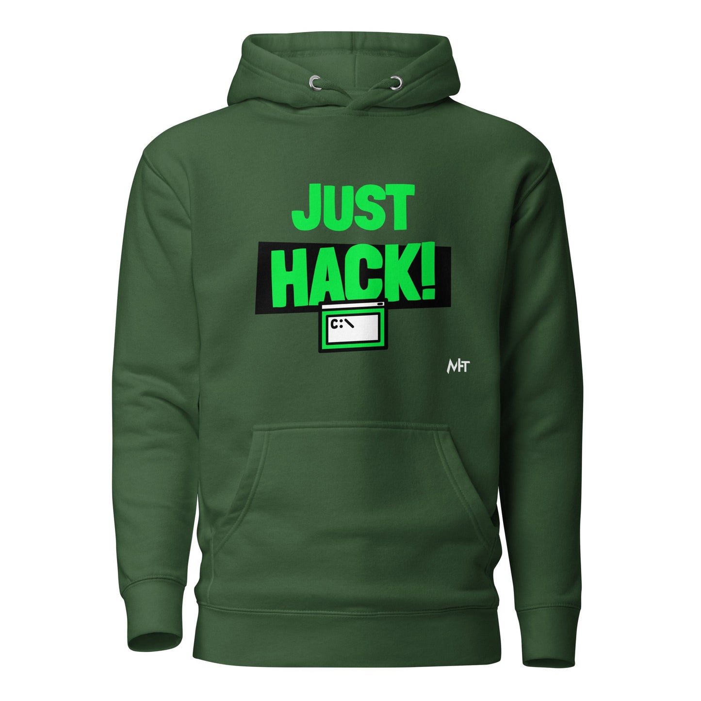 Just Hack (Green text) - Unisex Hoodie by DarkByteGear