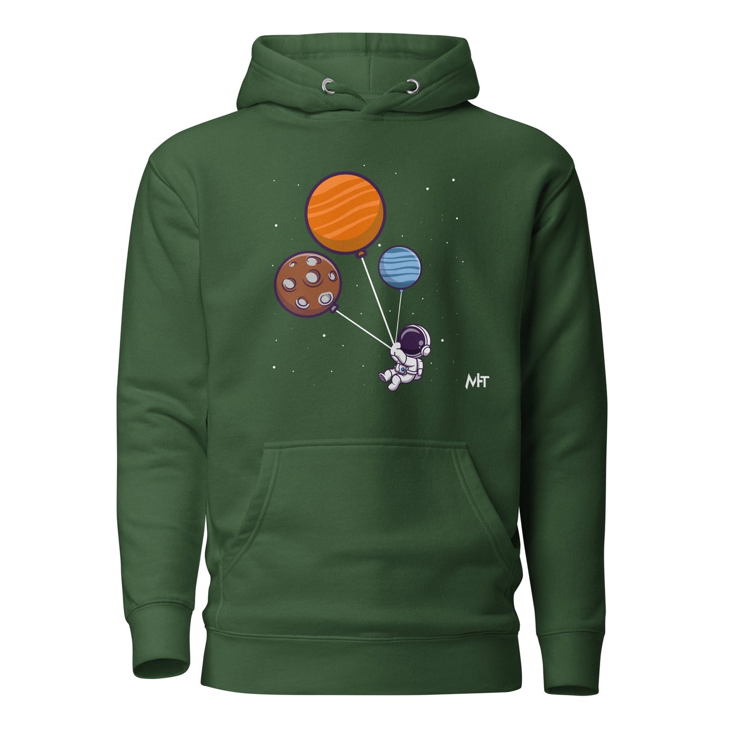 Astronaut with Balloons in Space - Unisex Hoodie by DarkByteGear