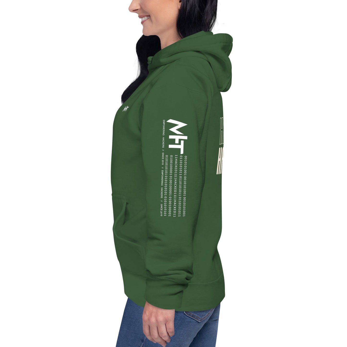 Hacker Girl V1 - Unisex Hoodie ( Back Print ) by DarkByteGear